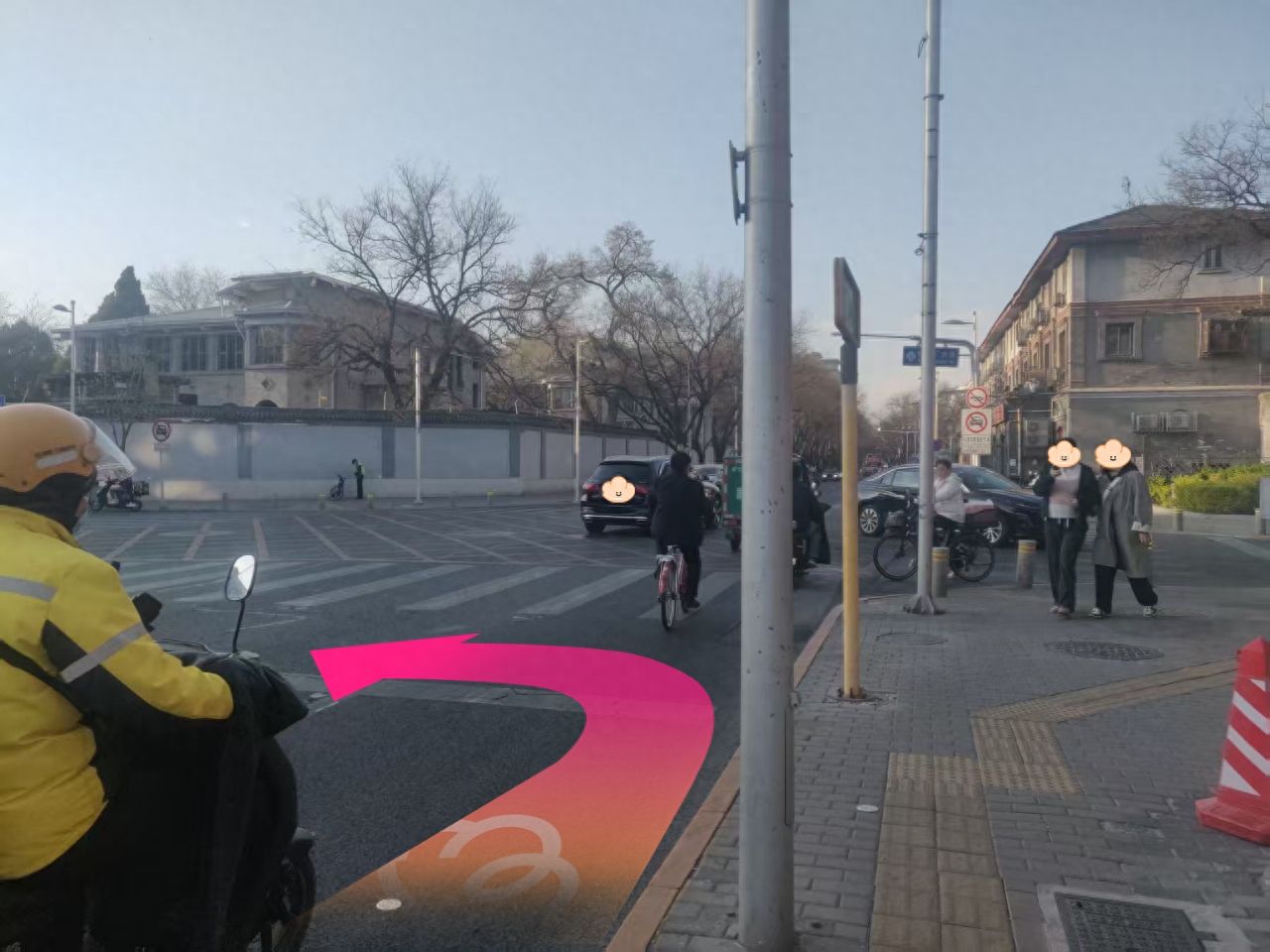 Turn left and cross the street. — step-by-step photo guide