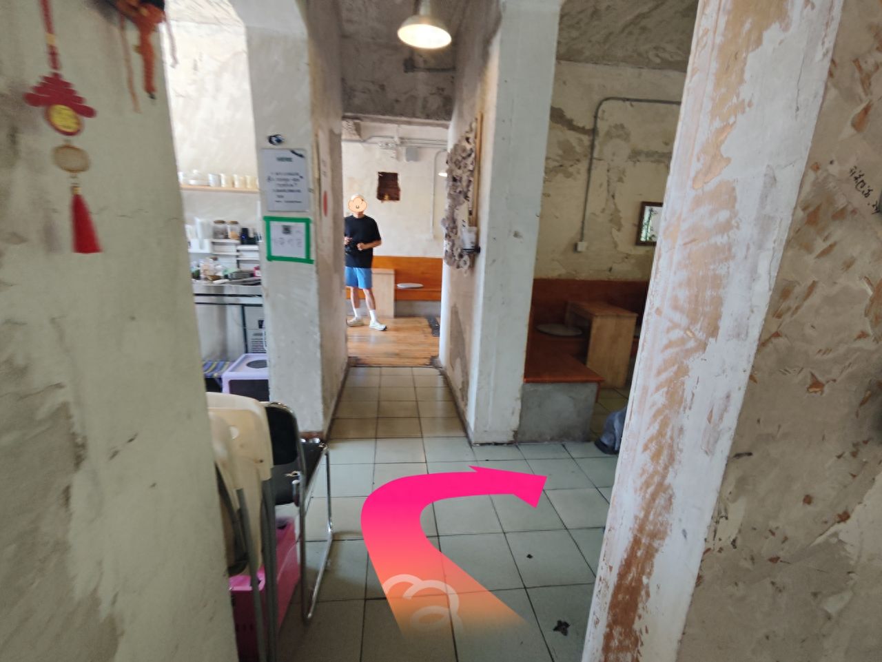 Turn right into the room opposite the kitchen. — step-by-step photo guide