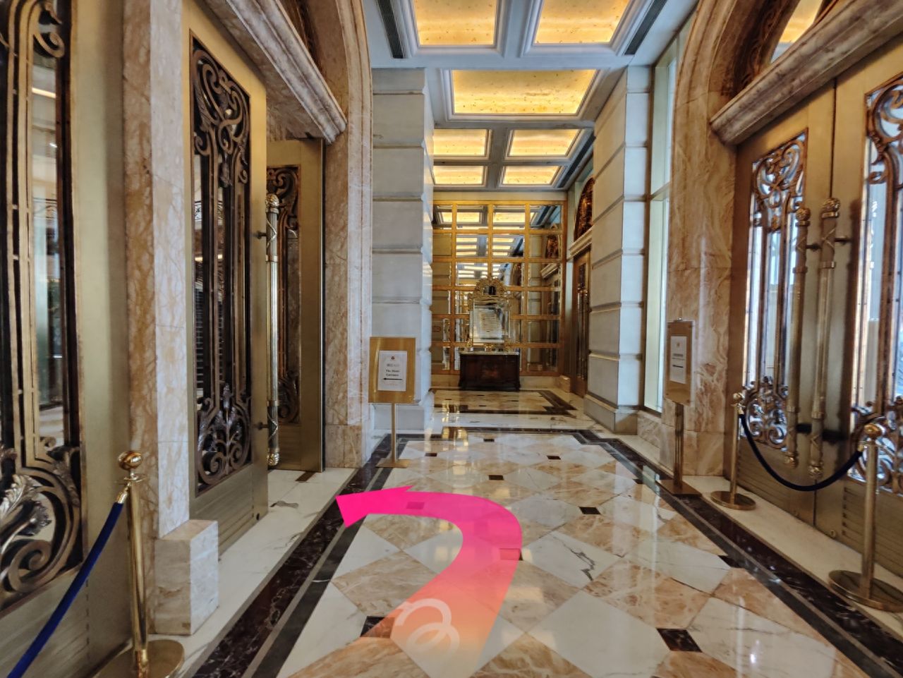 Turn left and enter the lobby. — step-by-step photo guide