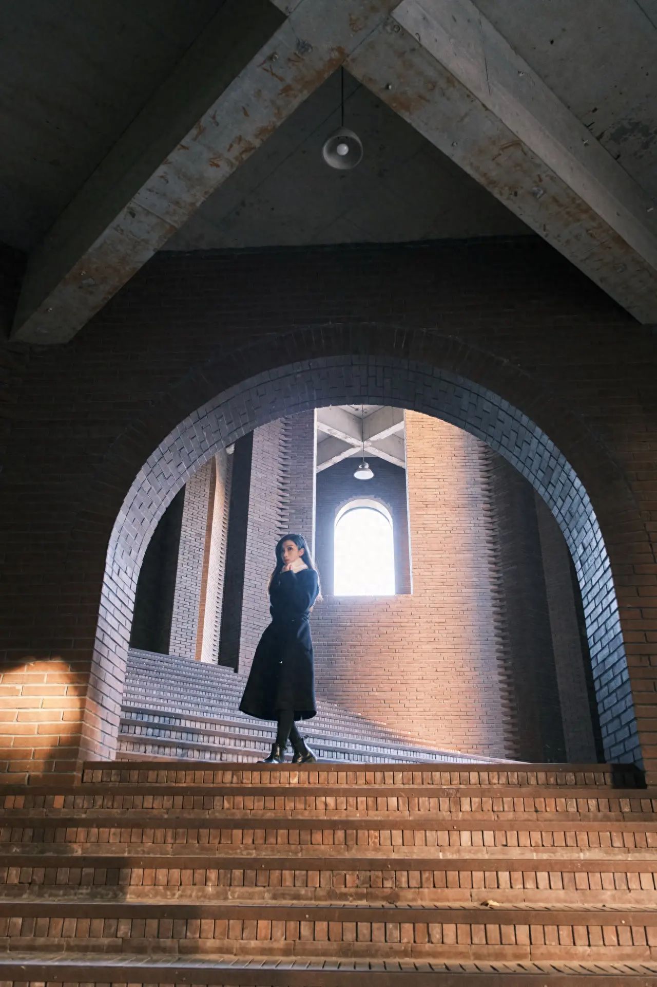 Photo by China Academy of Art Research Institute Oil Painting Department - Indoor Red Brick Steps