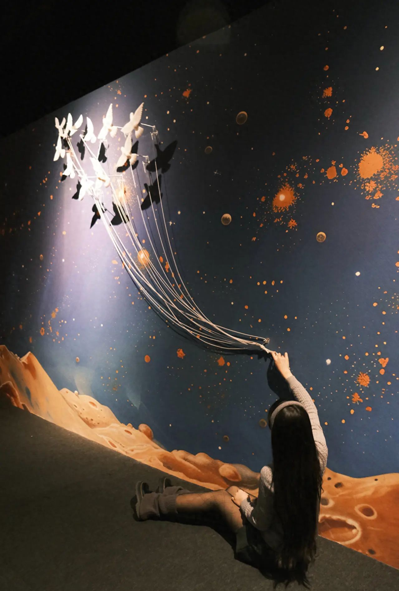 Photo by Beijing British Library · World Pixels - Pigeon Installation