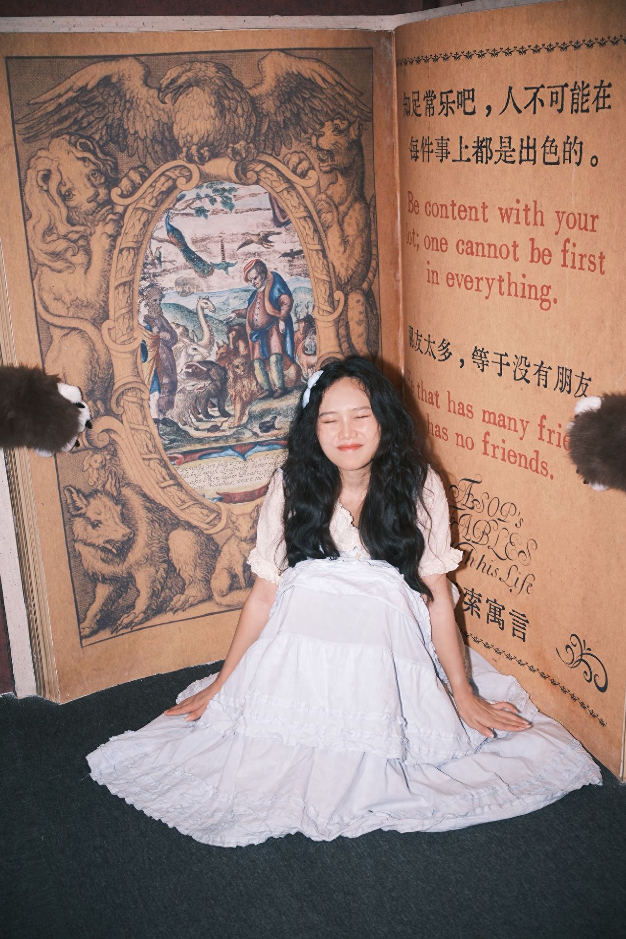 Photo by Beijing British Library · World Pixels - Aesop's Fables Fake Book Installation