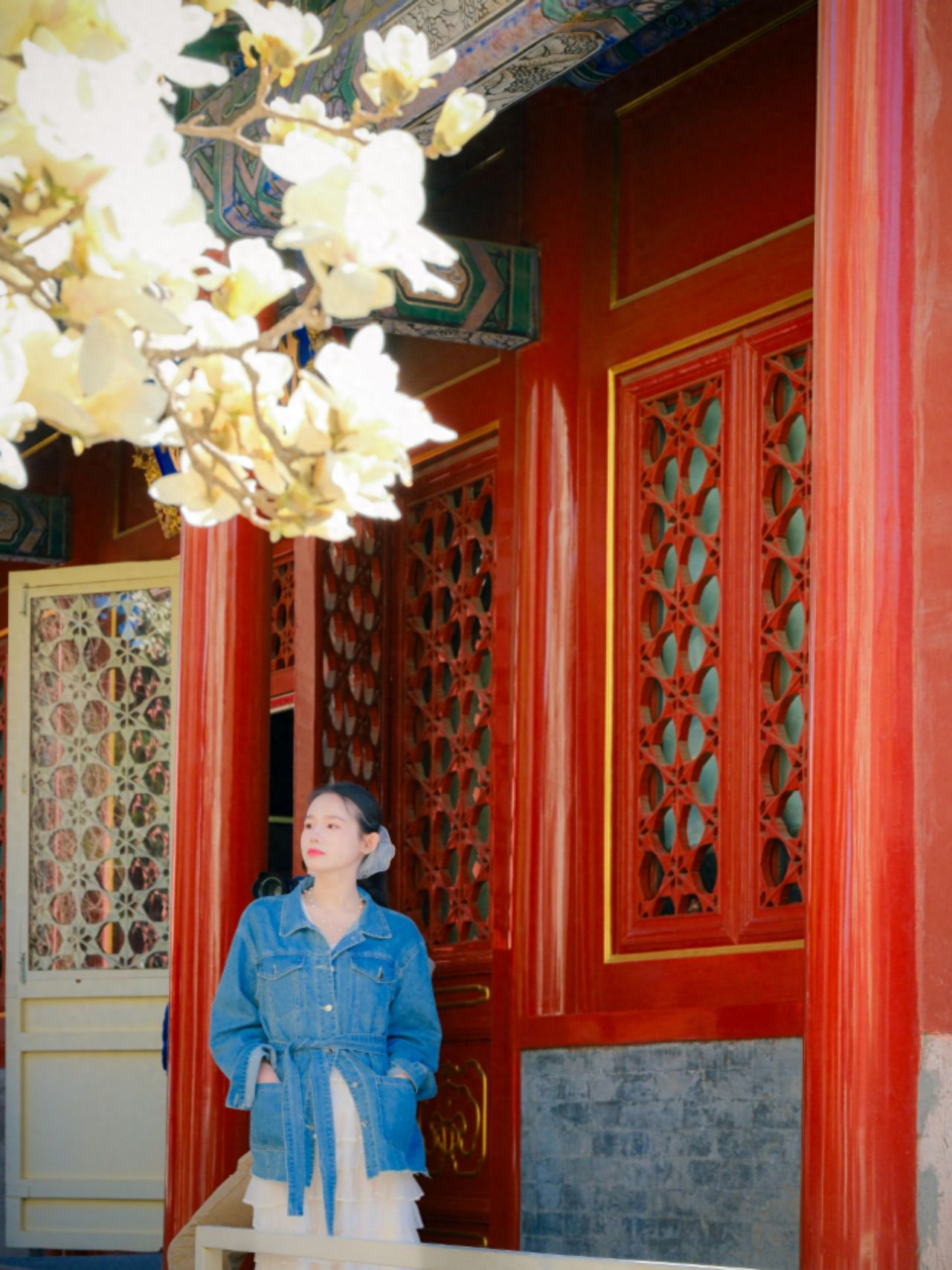 Photo by Beijing Wanshou Temple - in front of the red wooden door