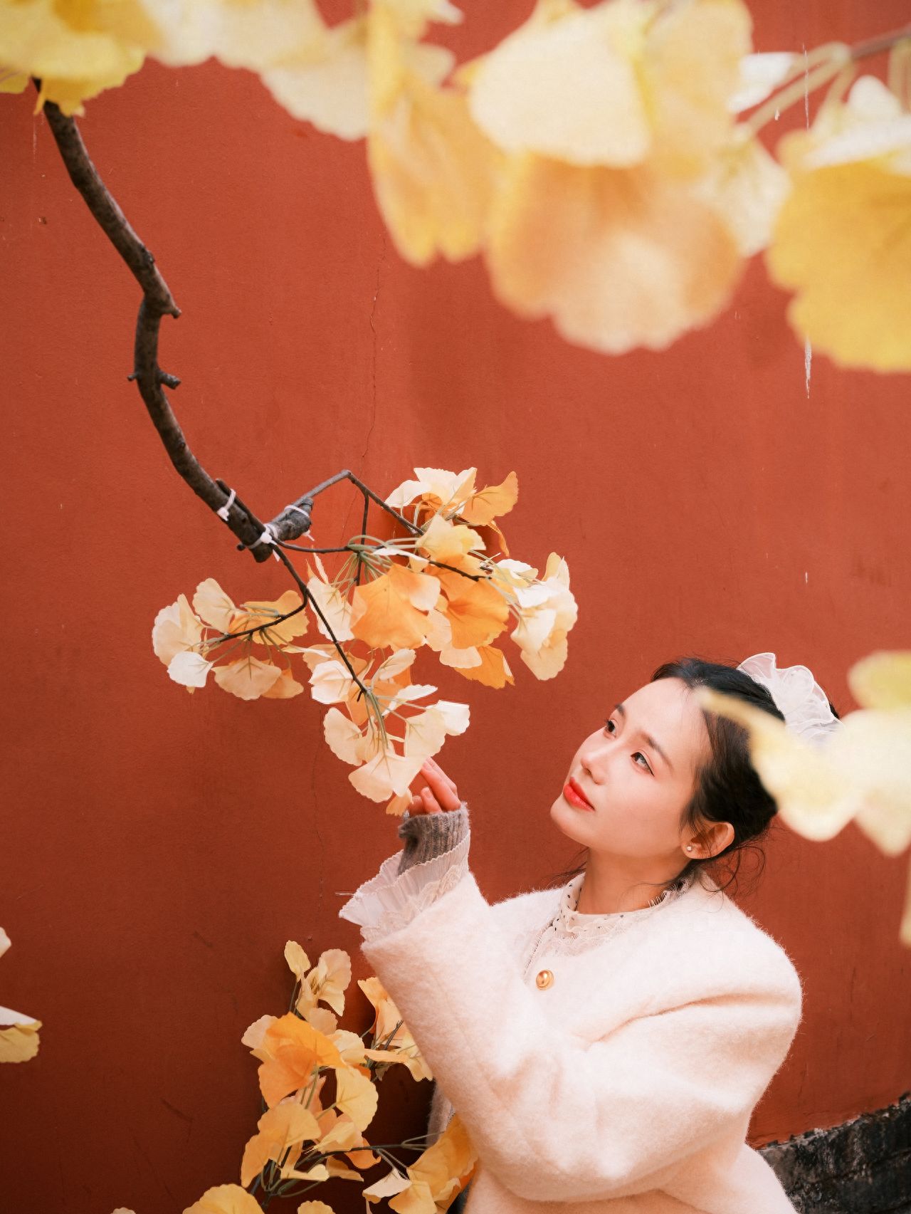 Photo by Tanzhe Temple - Red Wall within the Pear Tree Courtyard