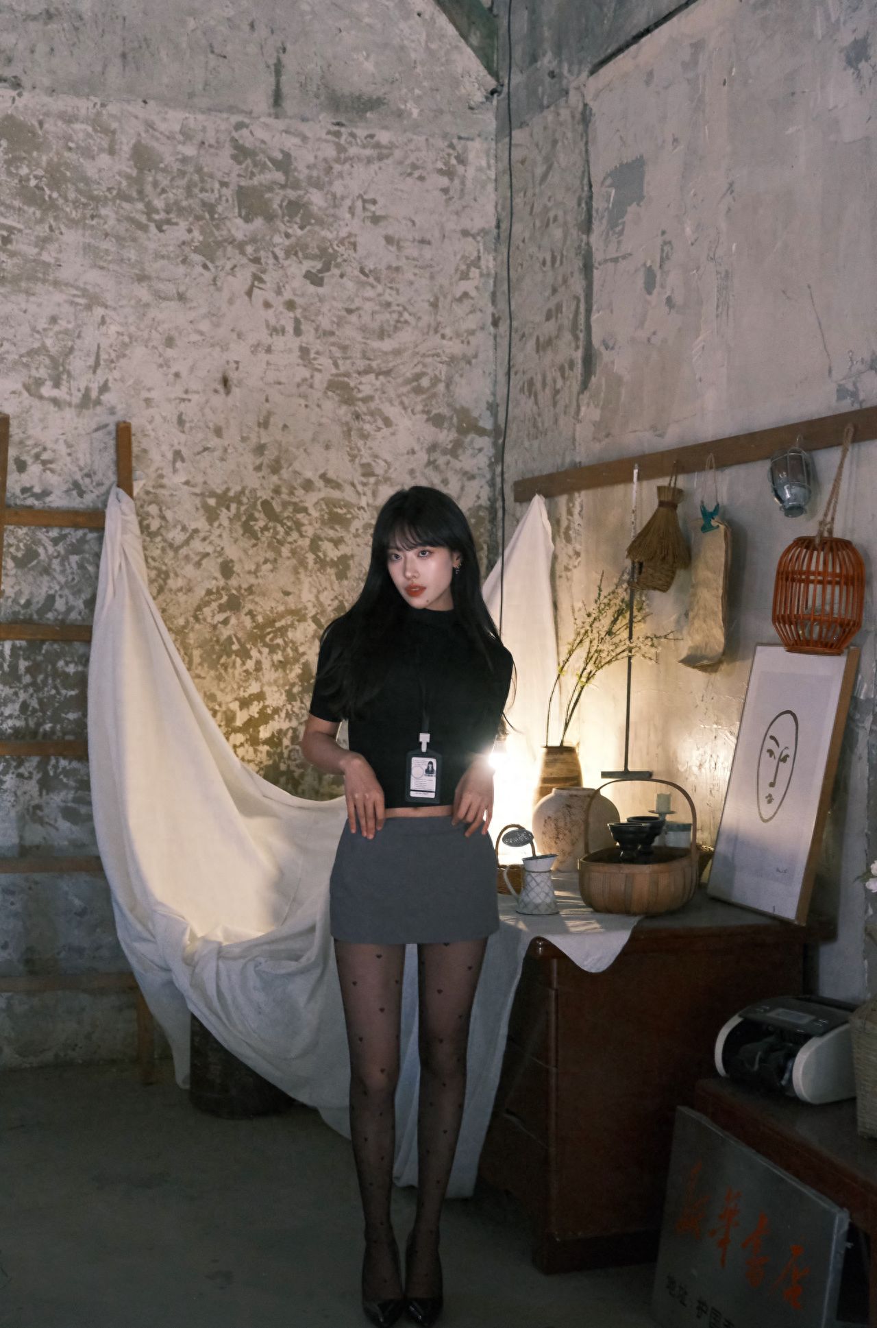 Photo by Here (Huguosi Store) - In front of the white curtains