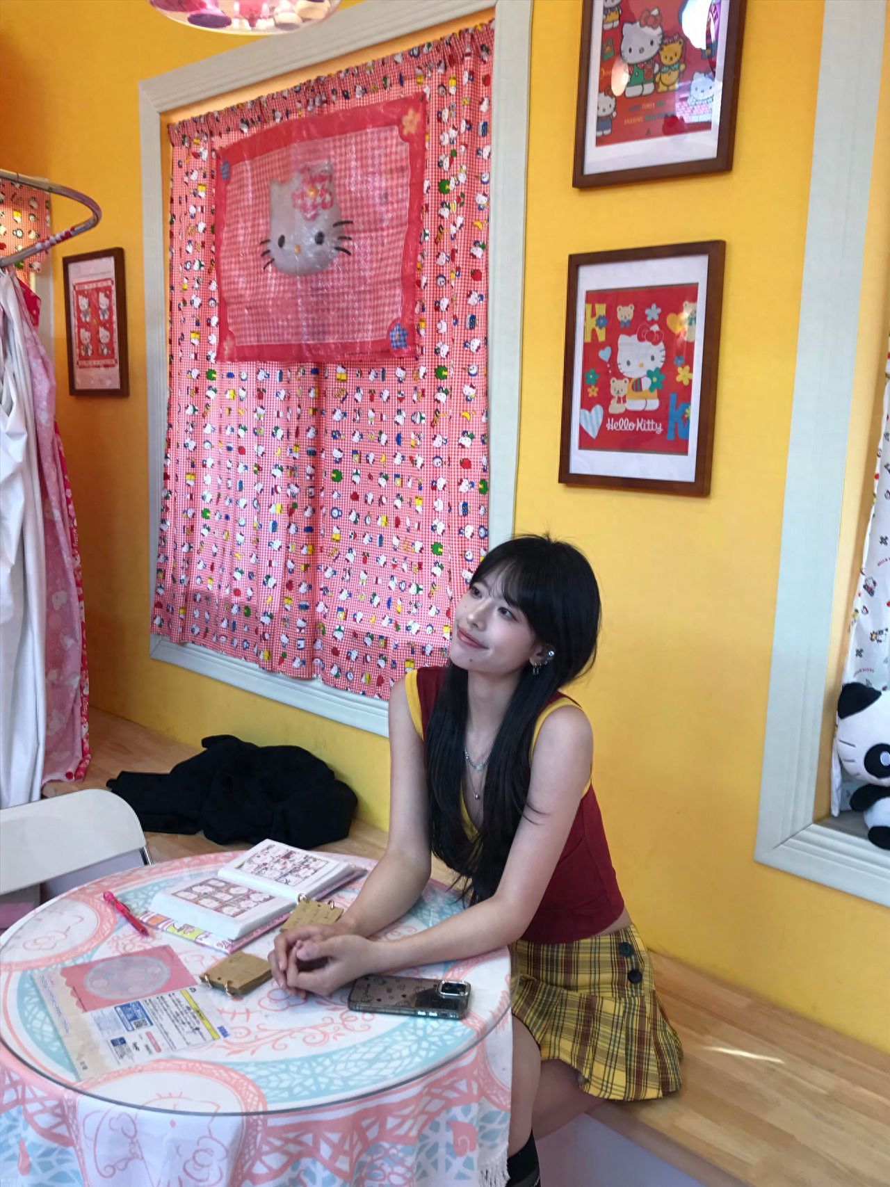 Photo by Thousand Cats Club - In Front of Pink Kitty Curtains