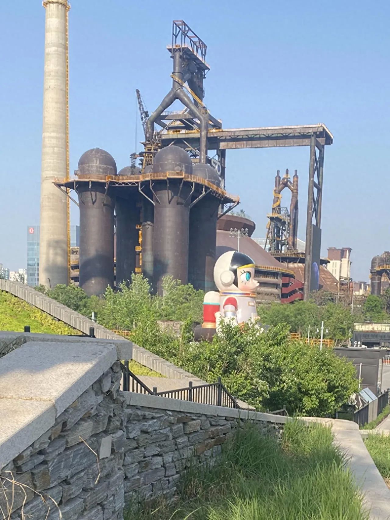 Photo by Shougang Park - Earth Daughter Installation at the South Square of the Third Blast Furnace