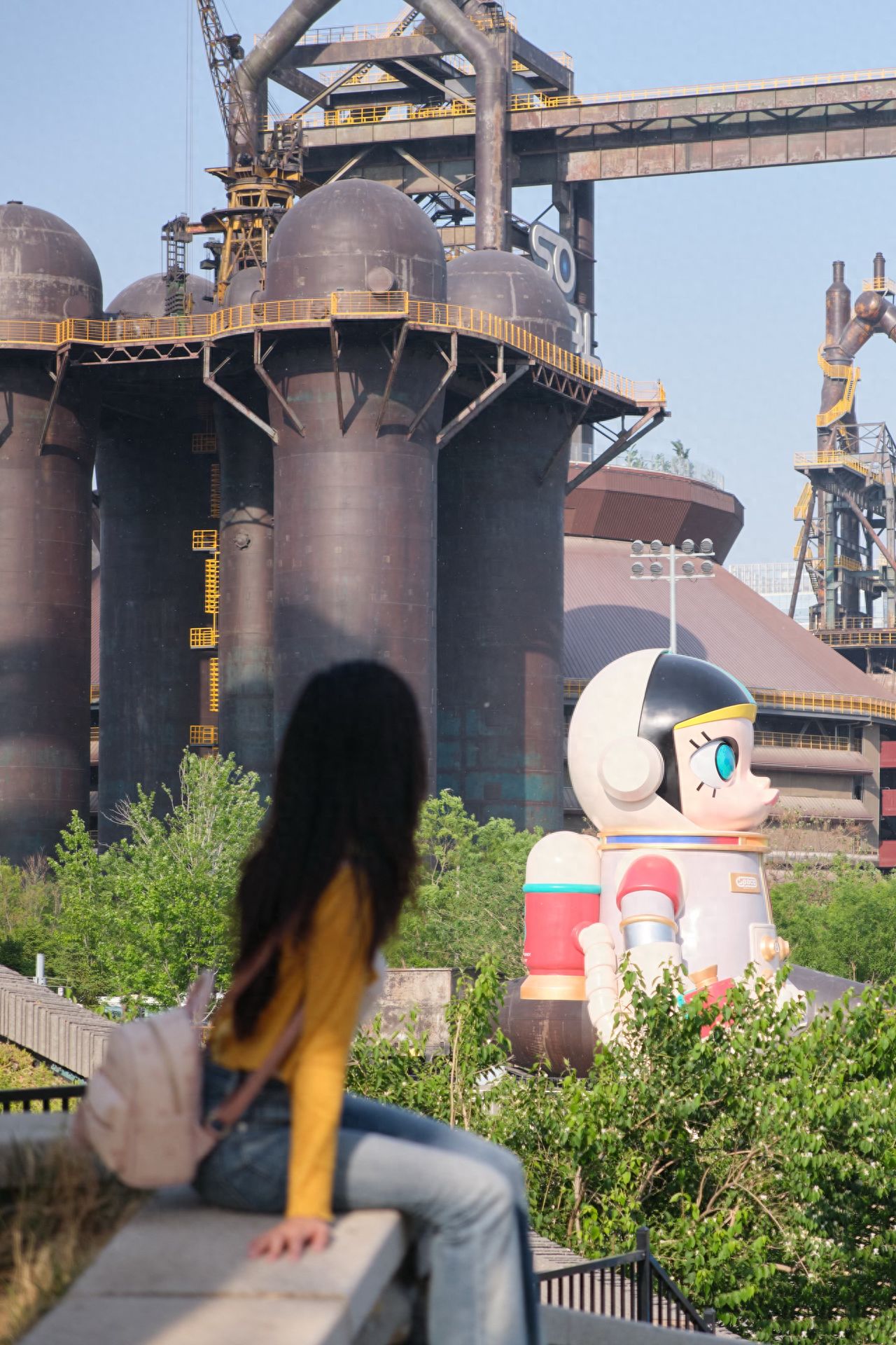 Photo by Shougang Park - Steps next to the pavilion at the South Square of the Third Blast Furnace
