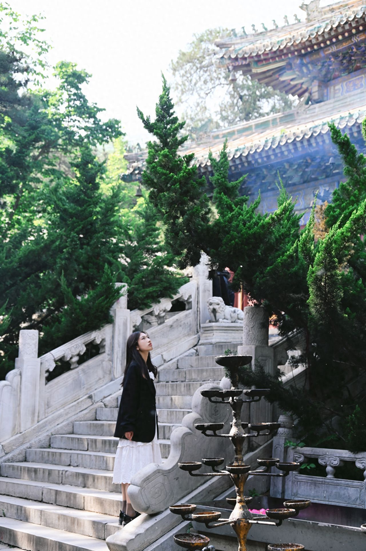 Photo by Tanzhe Temple - Steps in front of the Mahavira Hall