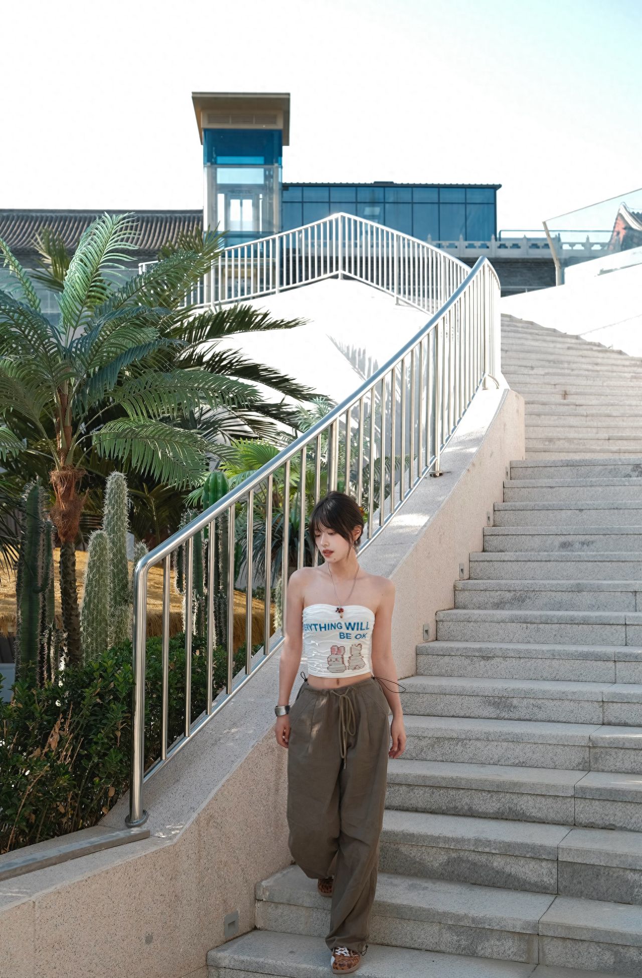 Photo by Huashanyuan - Staircase next to the Coconut Tree