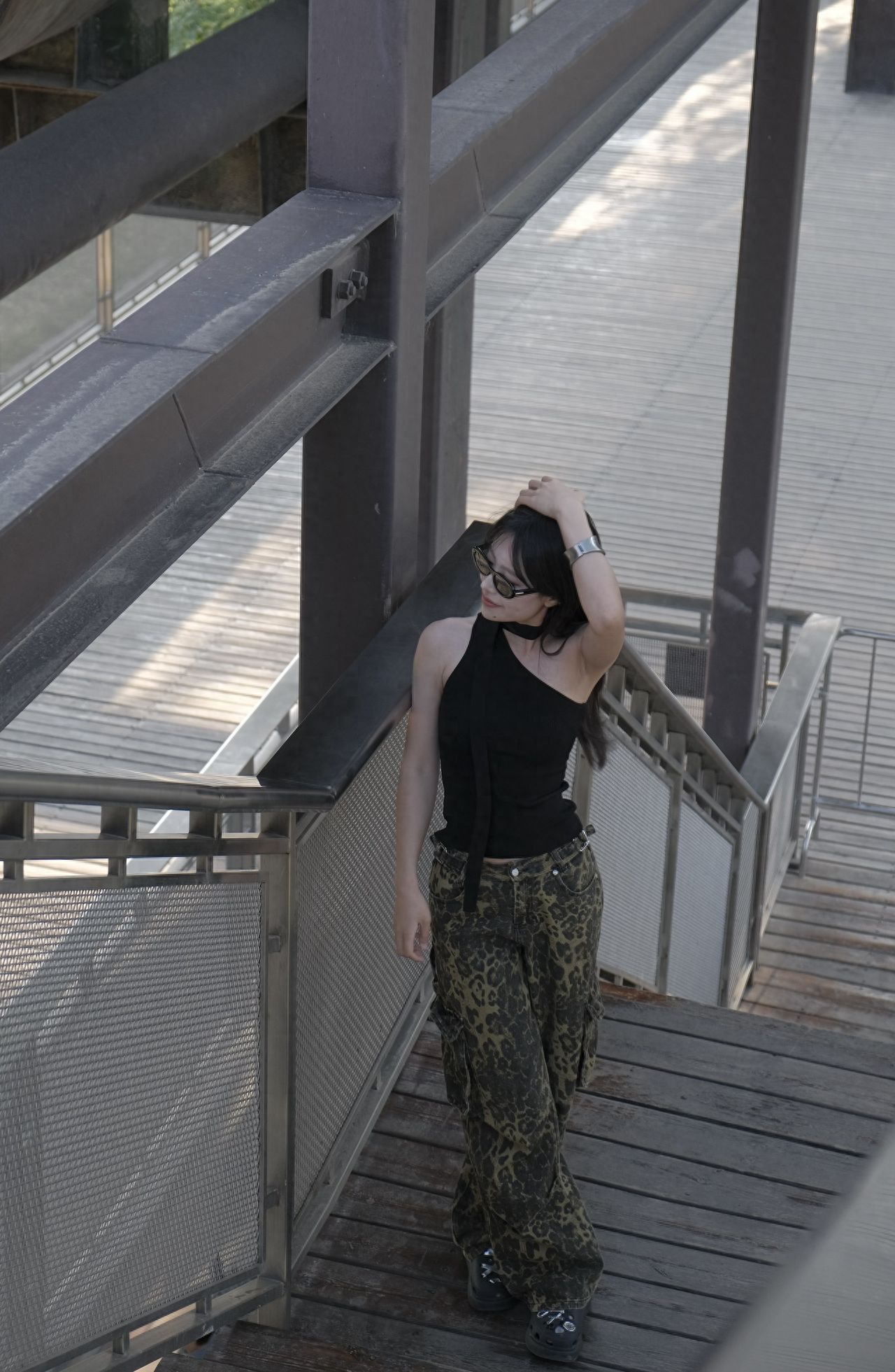 Photo by Shougang Park - Skywalk Wooden Stairs
