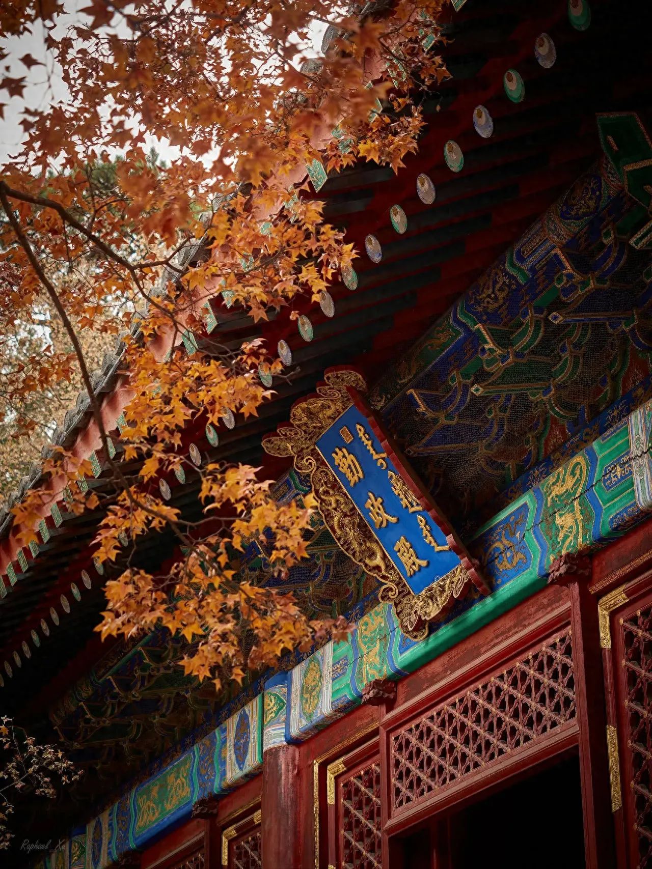Photo by Beijing Fragrant Hills - Red Leaves and Qinzheng Hall Archway