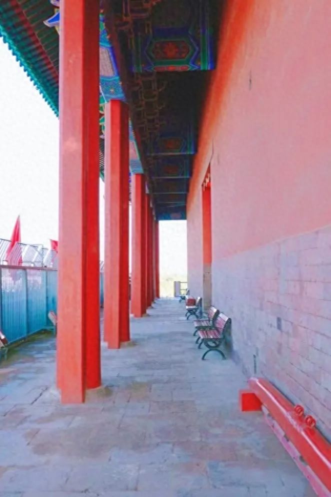 Photo by Zhengyangmen Arrow Tower - Red pillars, red walls, and passageway