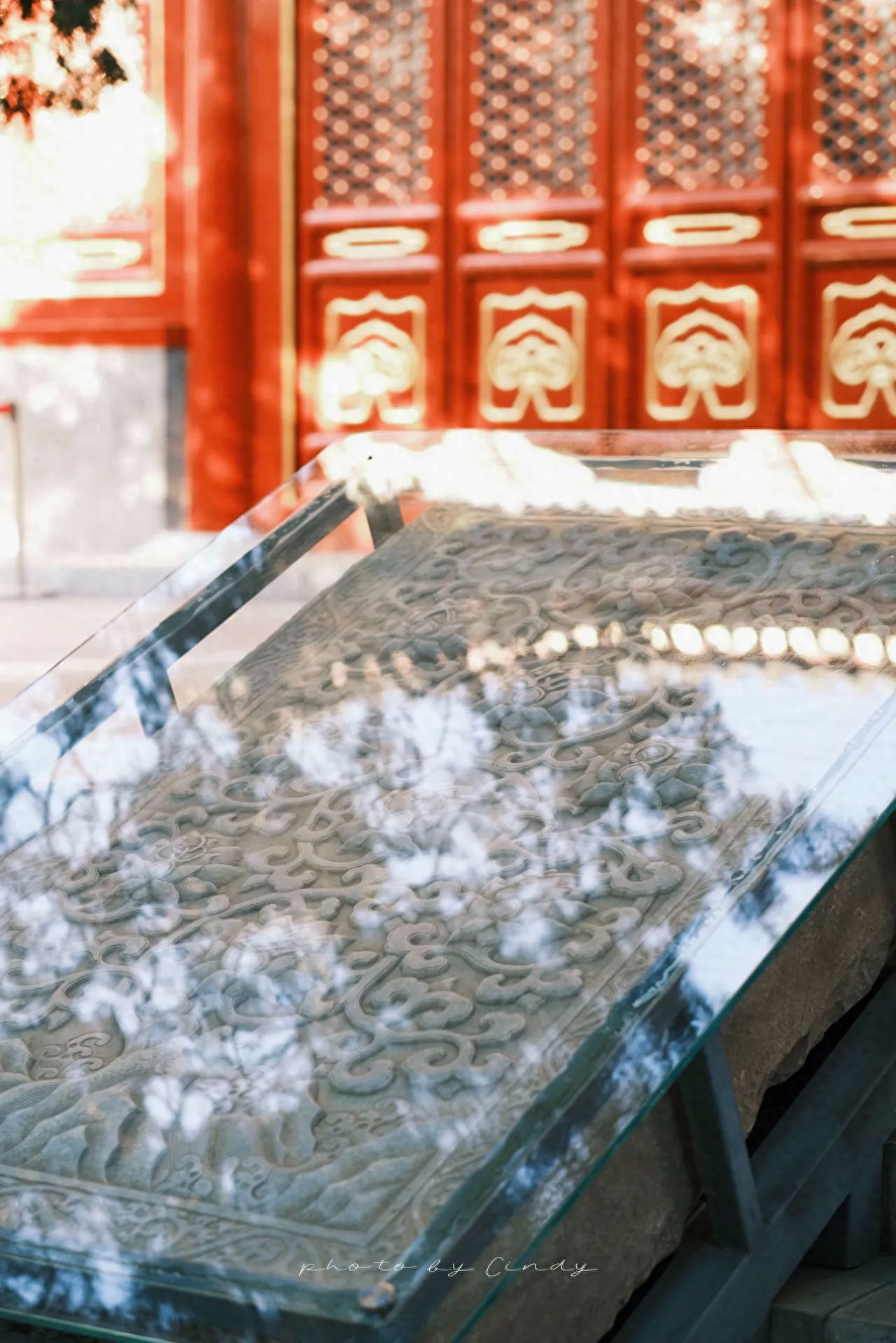 Photo by Beijing Wanshou Temple - Engraved Stone with Intertwined Lotus Pattern