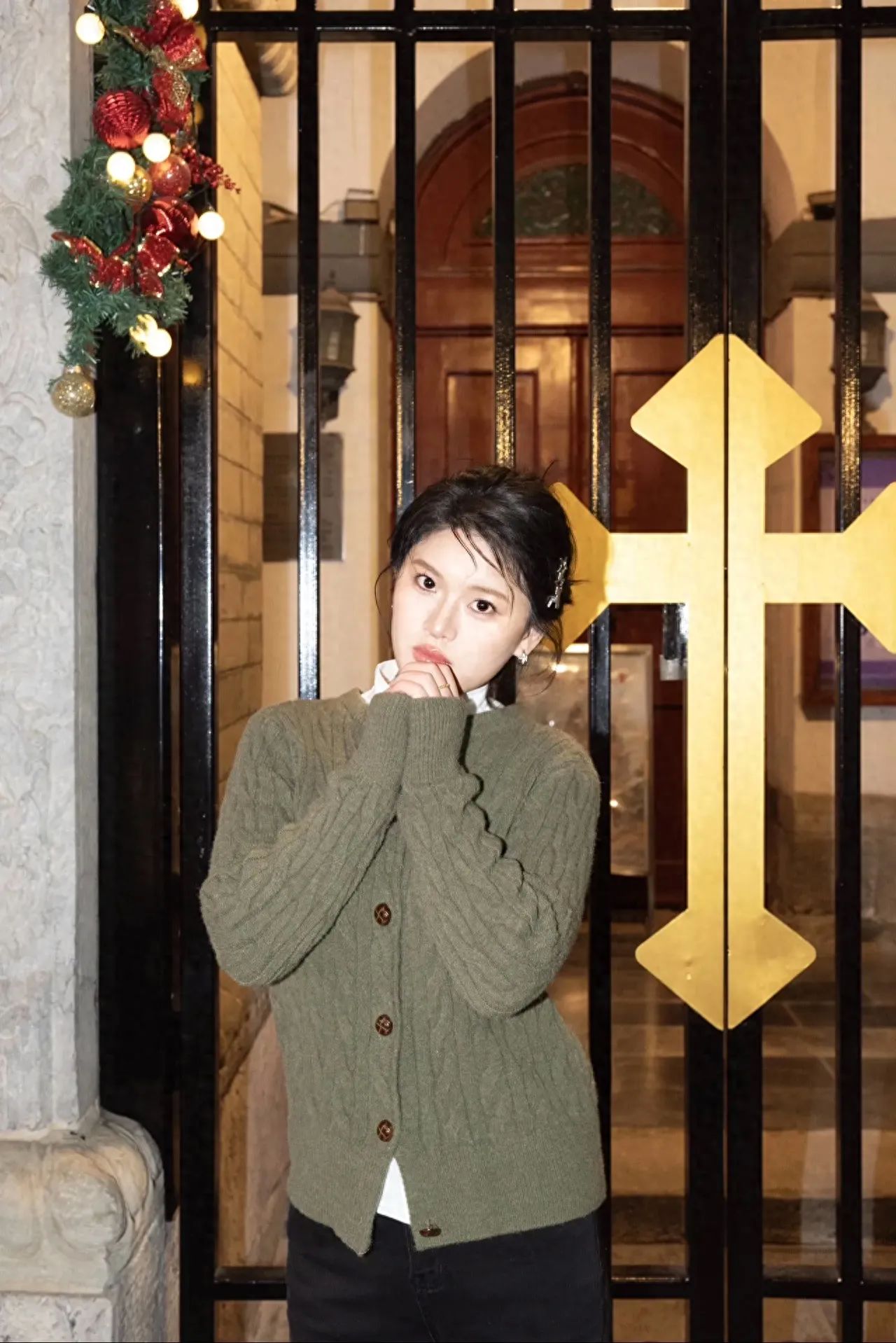 Photo by Wangfujing Catholic Church - Take a photo with the golden cross iron gate