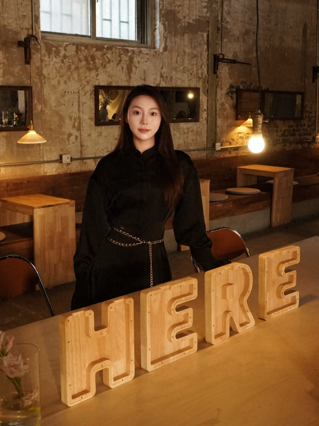 Photo by Here (Huguo Temple Branch) - Wooden Table Here Standing Sign