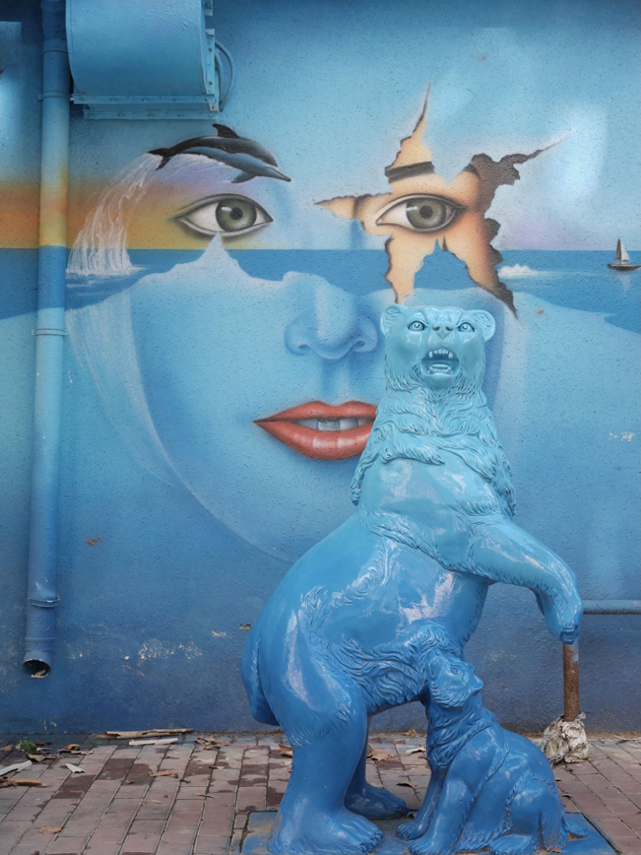 Photo by Moon River Art Town - Blue Tiger Installation and Wall Murals