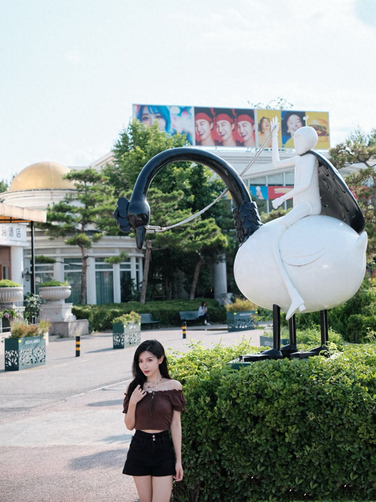 Photo by Moon River Art Town - Cartoon Swan Knight Installation