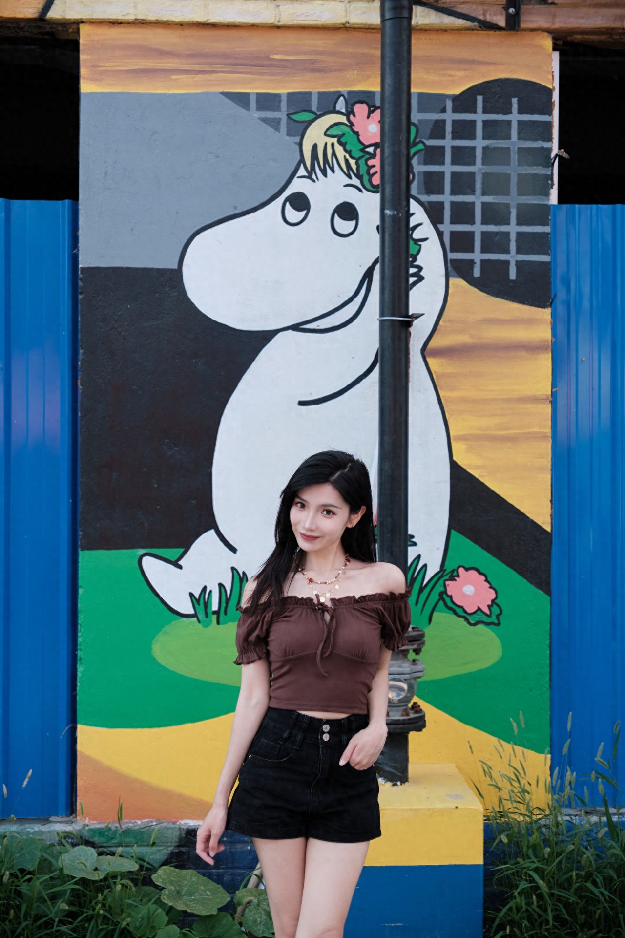 Photo by Moon River Art Town - Hippo Cartoon Wall