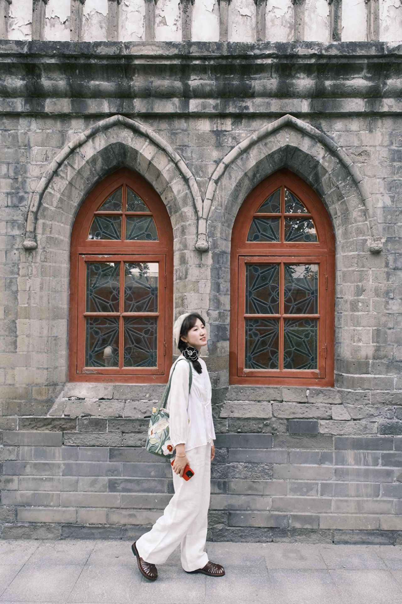 Photo by Beijing Xishiku Catholic Cathedral - Vintage Red Triangular Windows