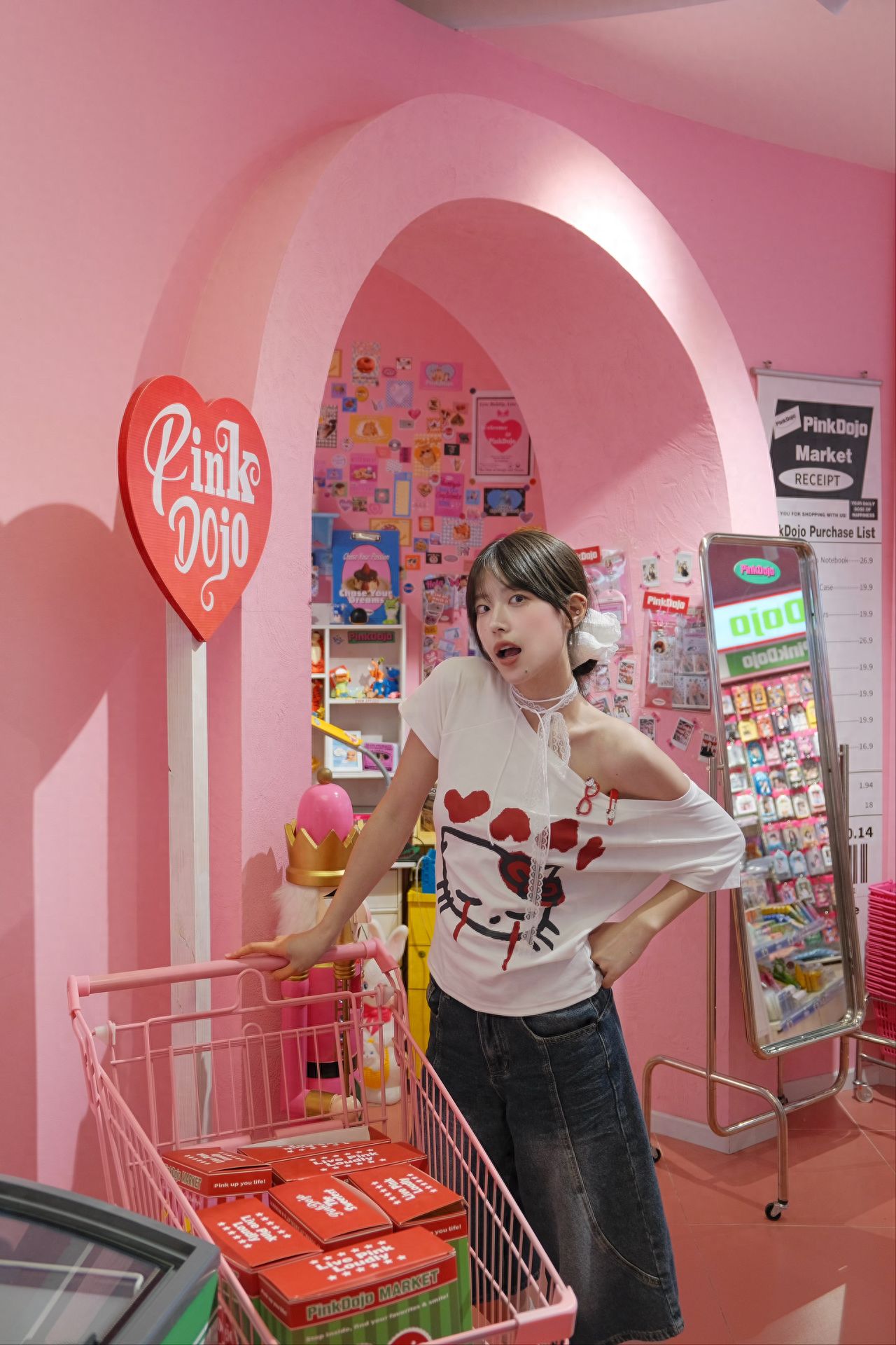 Photo by Beijing PinkDojo - Pink Arch Gates and Heart-shaped Signposts