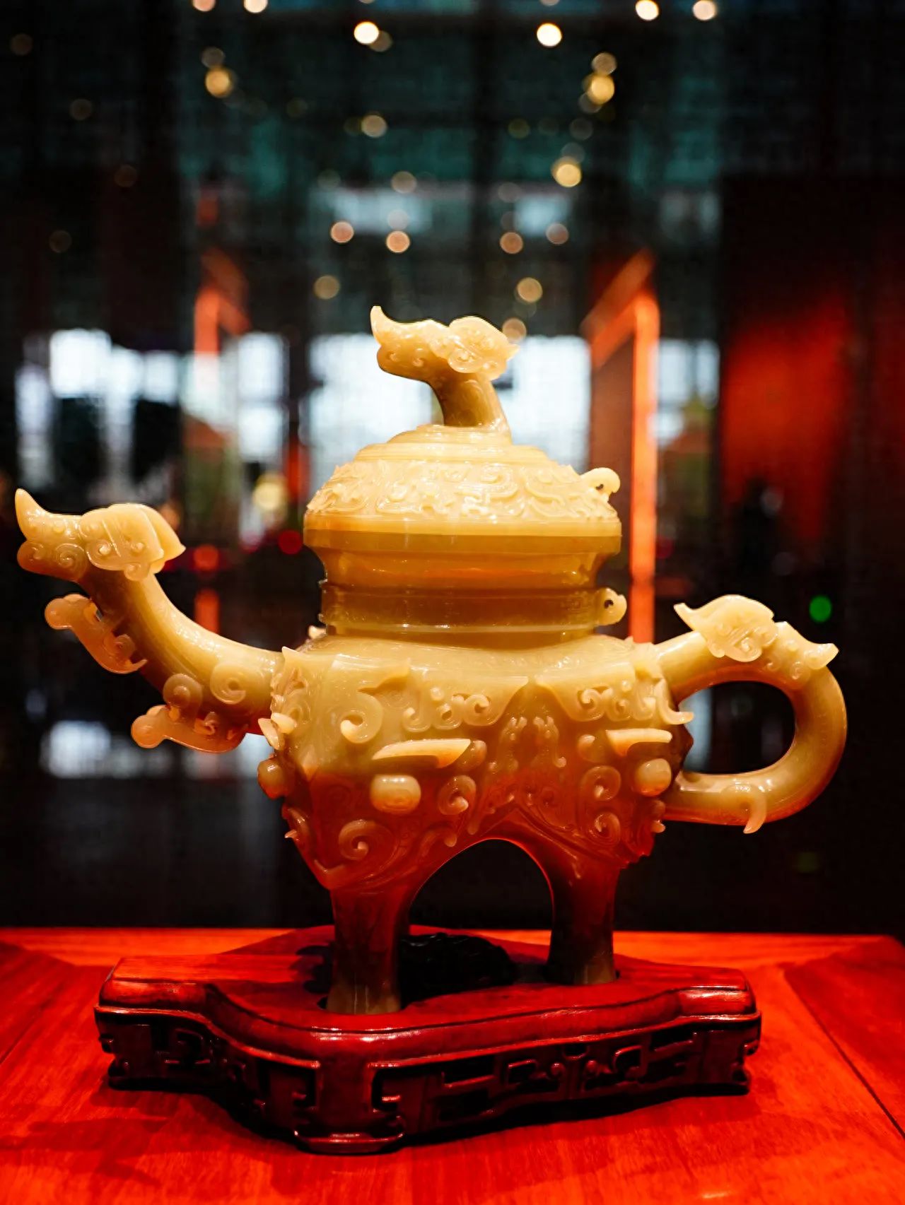 Photo by China National Arts and Crafts Museum - Celadon Jade Animal-Masked Pot