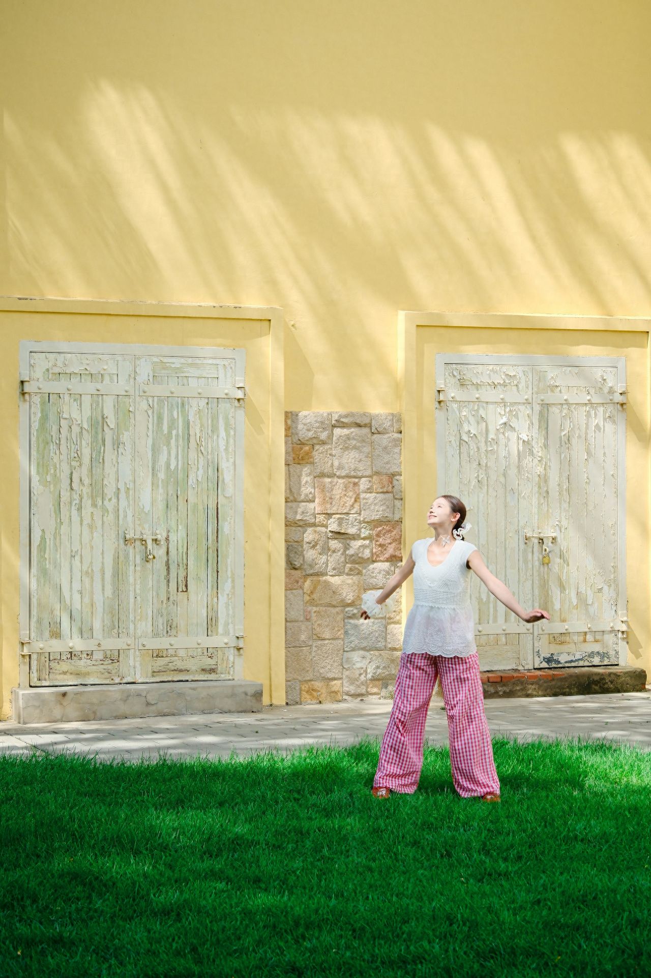 Photo by 491 Space - Twin White Doors and Lawn