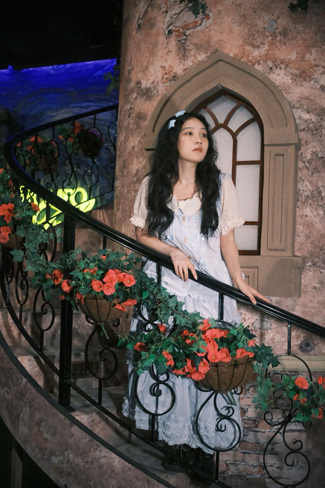 Photo by Beijing's British Library - Metal Artwork Spiral Staircase and Triangular Windows