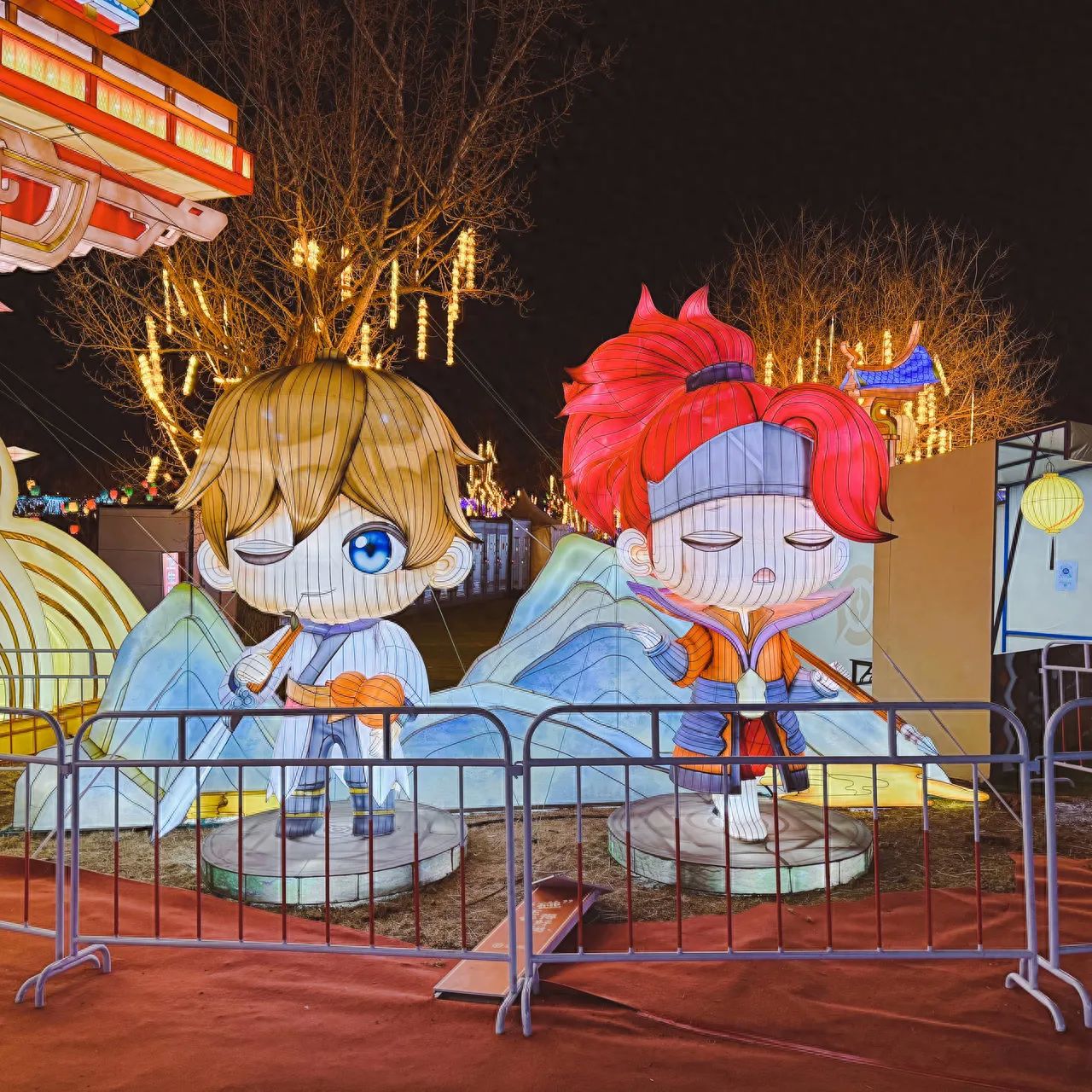 Photo by Beijing Wenyu River Park - Li Bai Han Xin Light Installation Night View