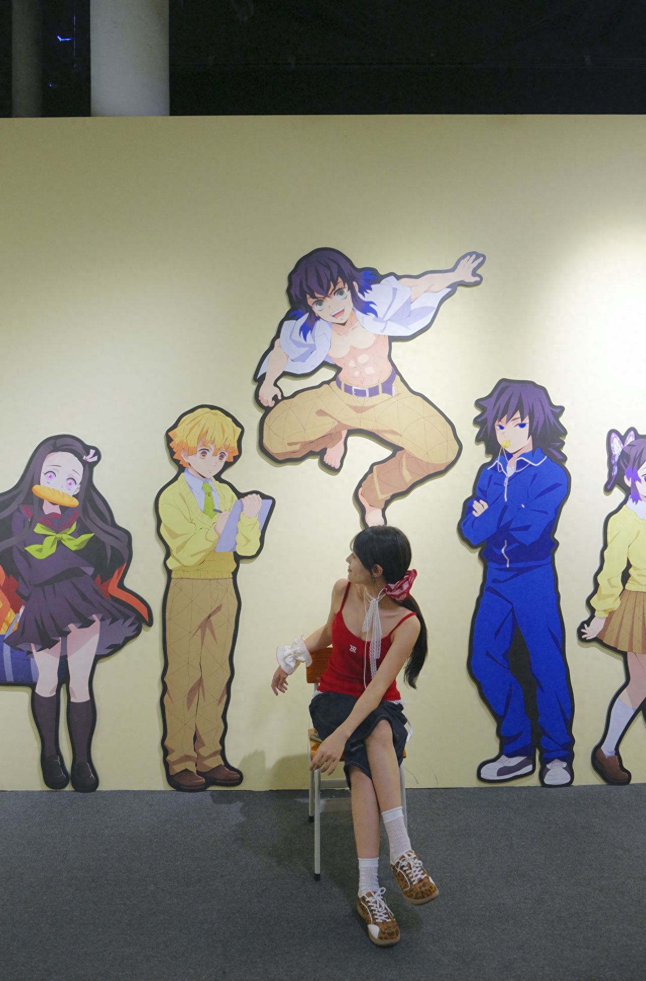 Photo by Chaoyang Joy City - Demon Slayer Exhibition with a wall of five anime characters.