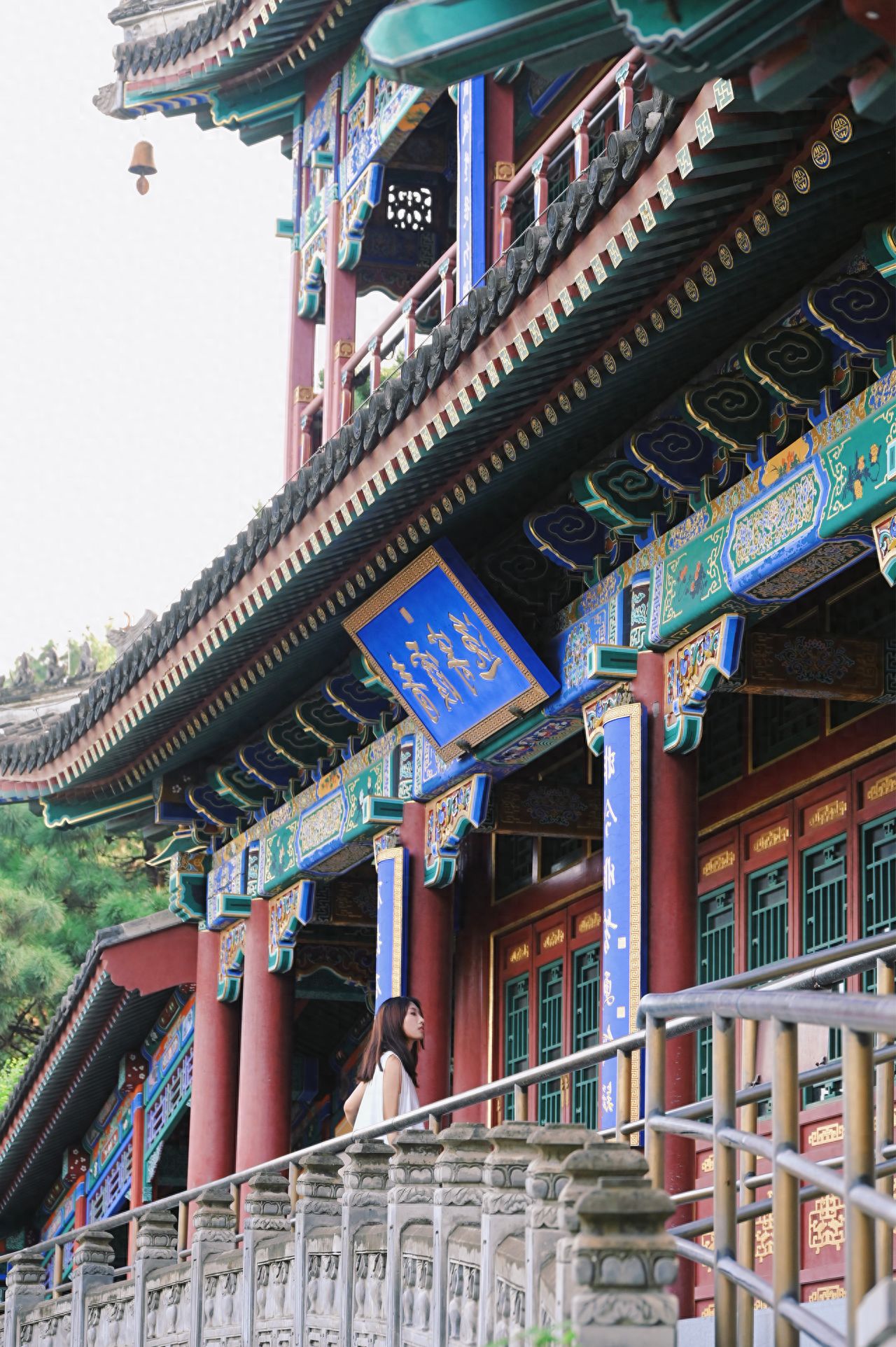 Photo by Fragrant Hills Park - Fragrant Hills Temple, railing in front of Chinese-style architecture