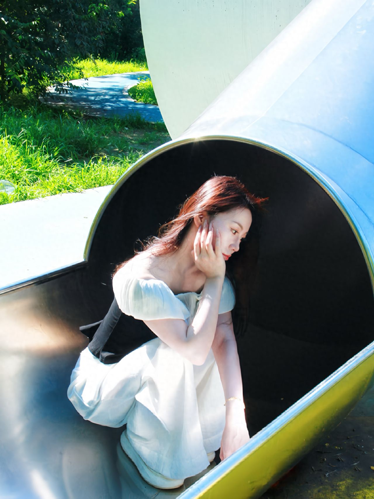Photo by Outside Taiyanggong Park - Metal Circular Slide
