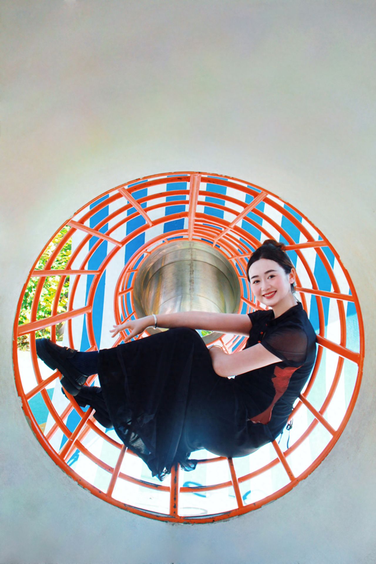 Photo by Sun Palace Park - Inside the Orange Metal Climbing Net