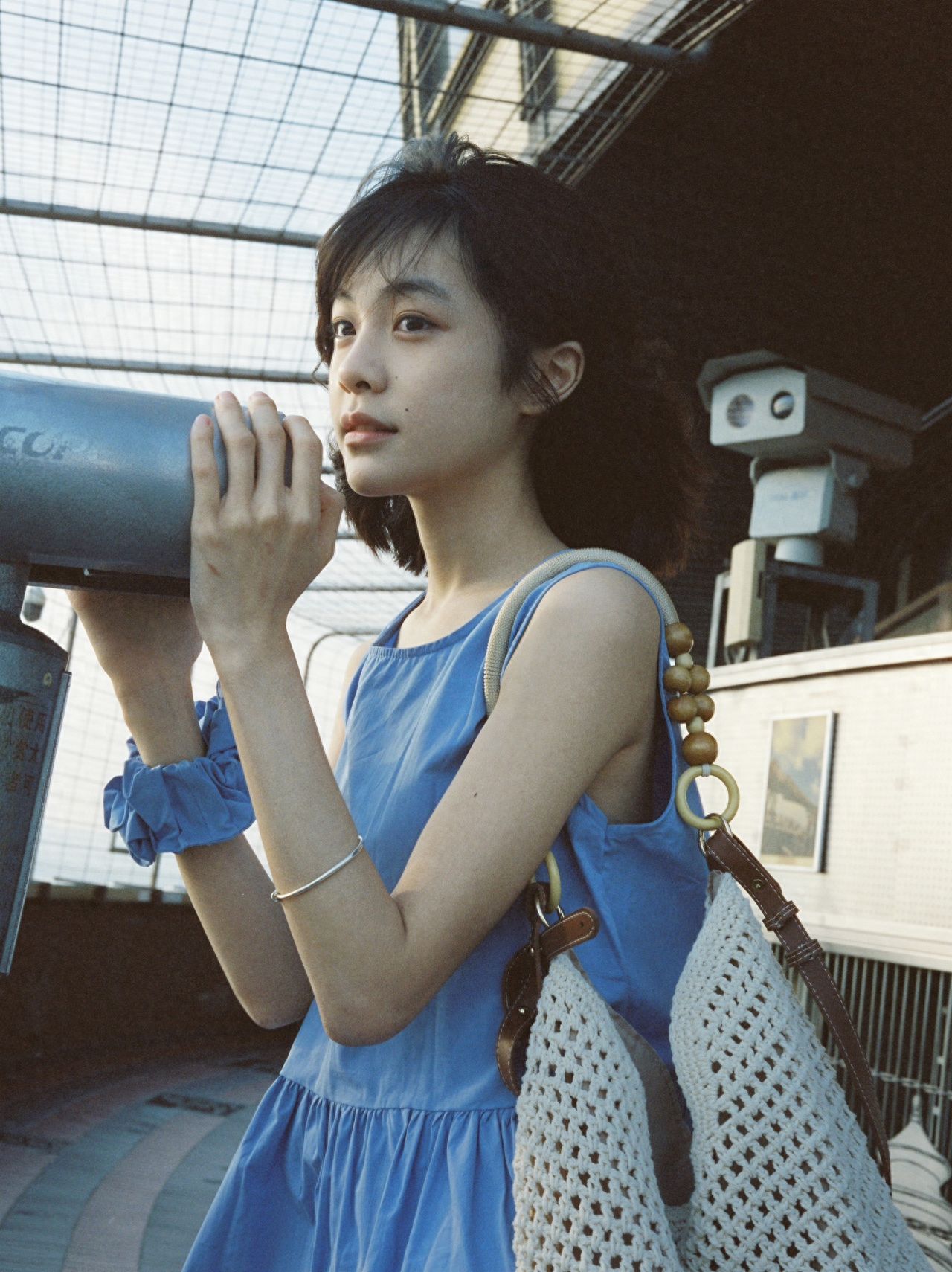Photo by CCTV Tower - Take a selfie with the iron mesh fence and telescope.