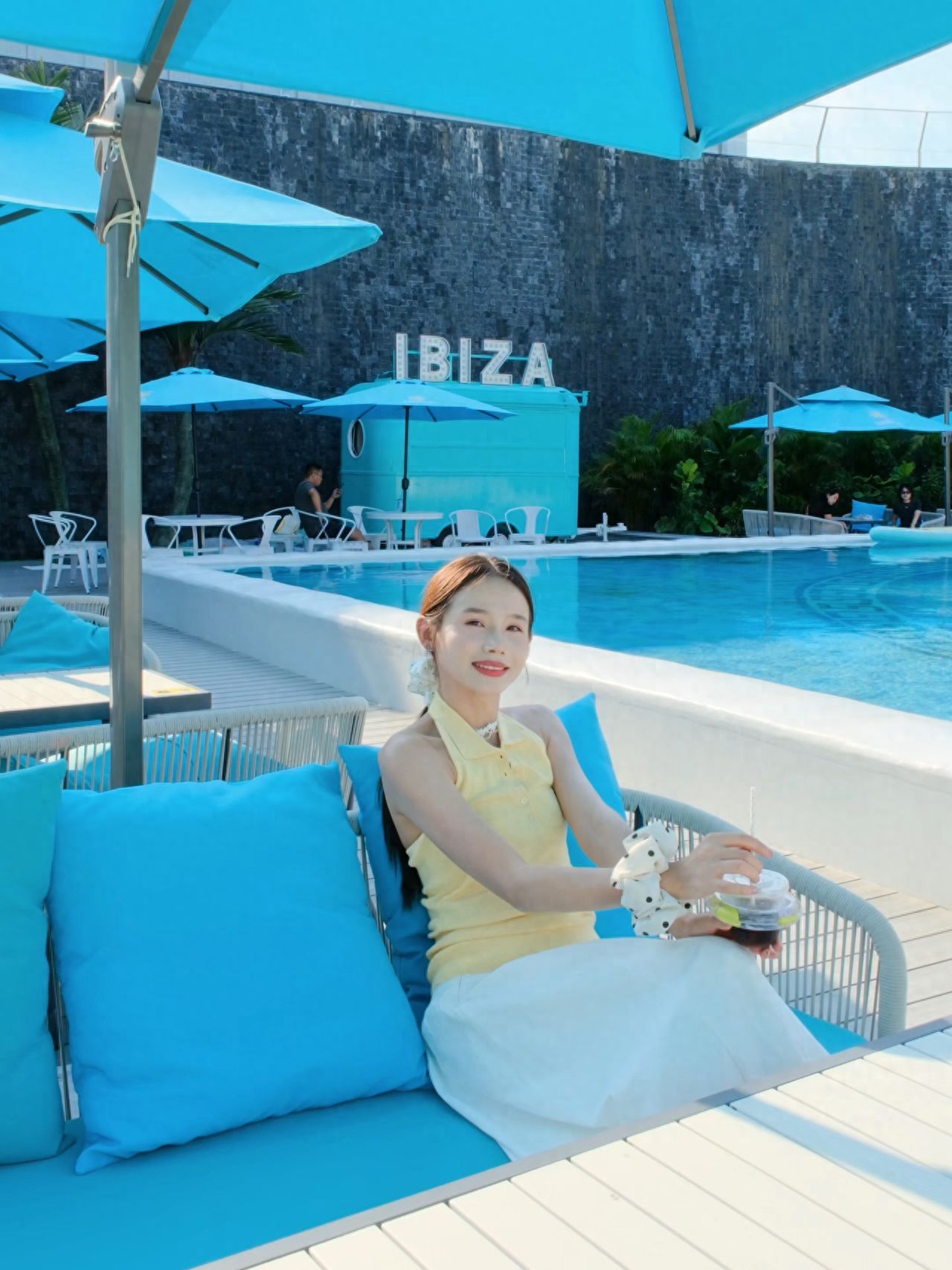 Photo by Beijing Hua Shan Garden - Seating under the Blue Sun Umbrella