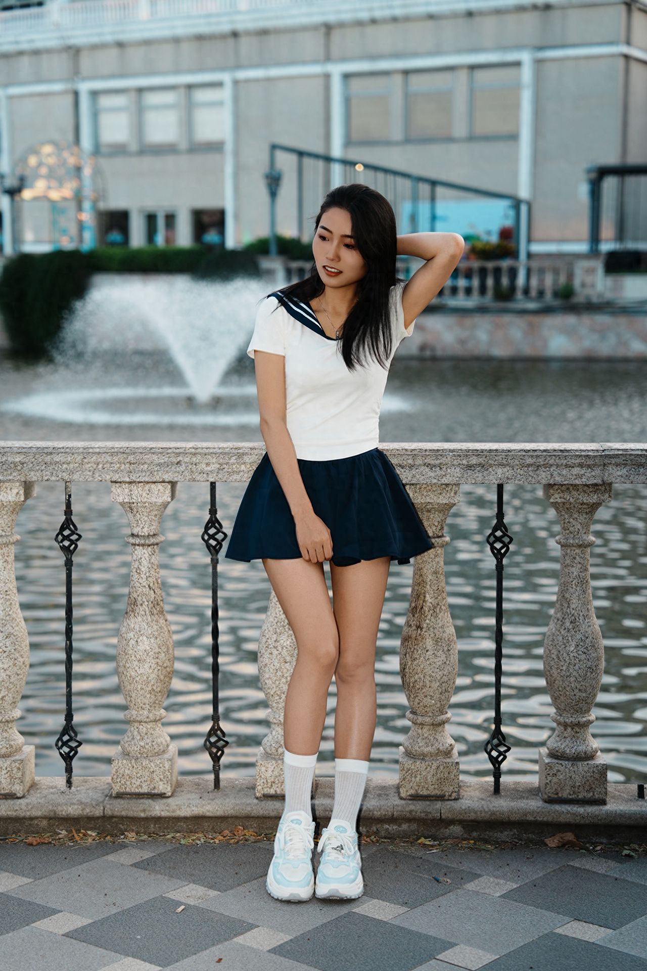 Photo by Beijing Blue Harbor Square - Take a photo with the railing fountain architecture.
