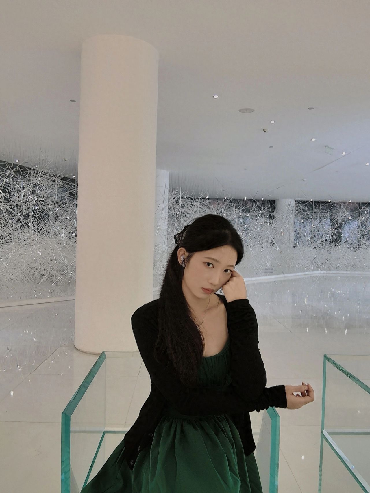 Photo by Luo Hong Photography Art Museum - Take a photo with the white space glass exhibition hall.