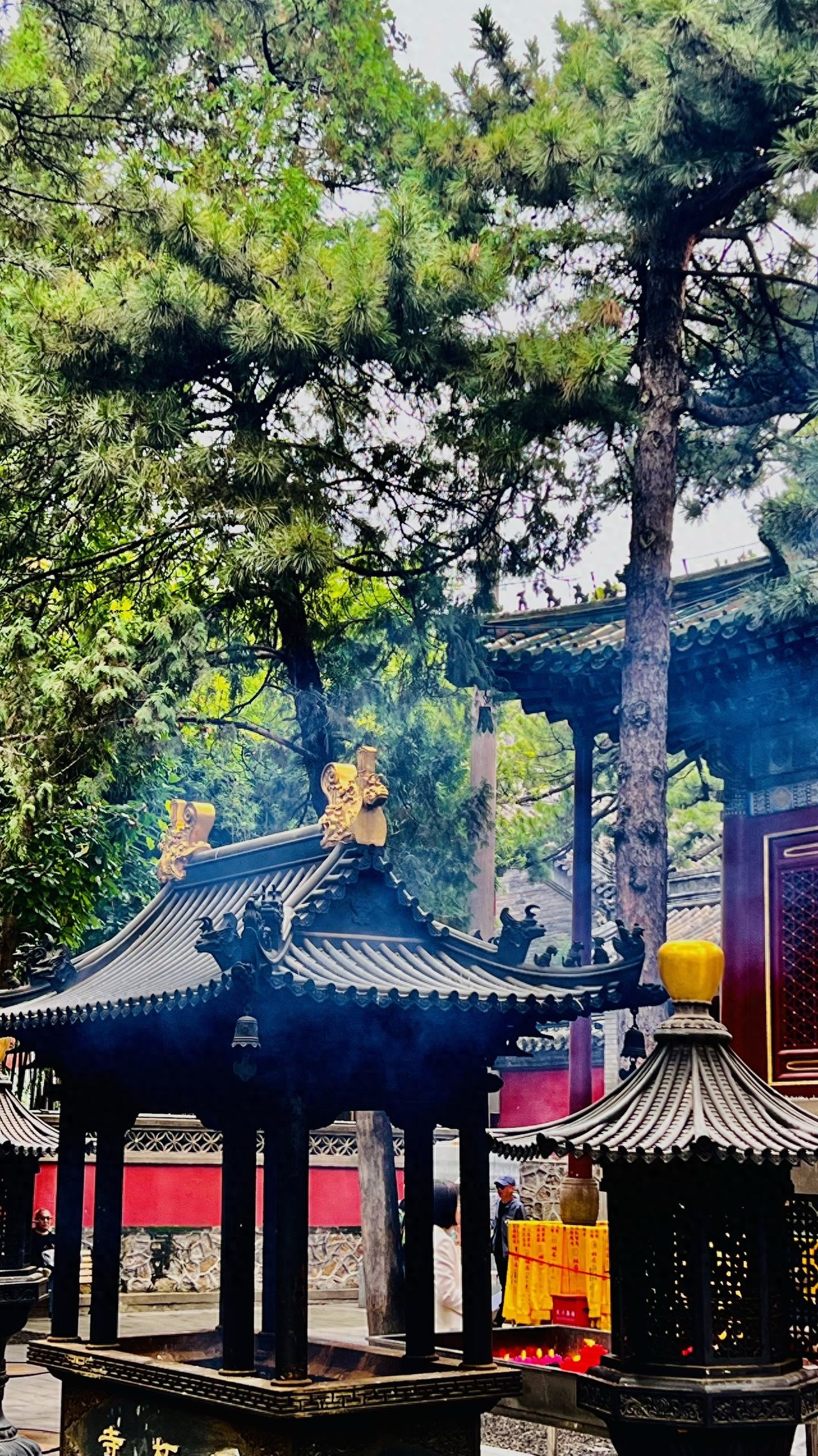 Photo by Tanzhe Temple - Incense Burner, Pine Trees, Eaves, and Forest