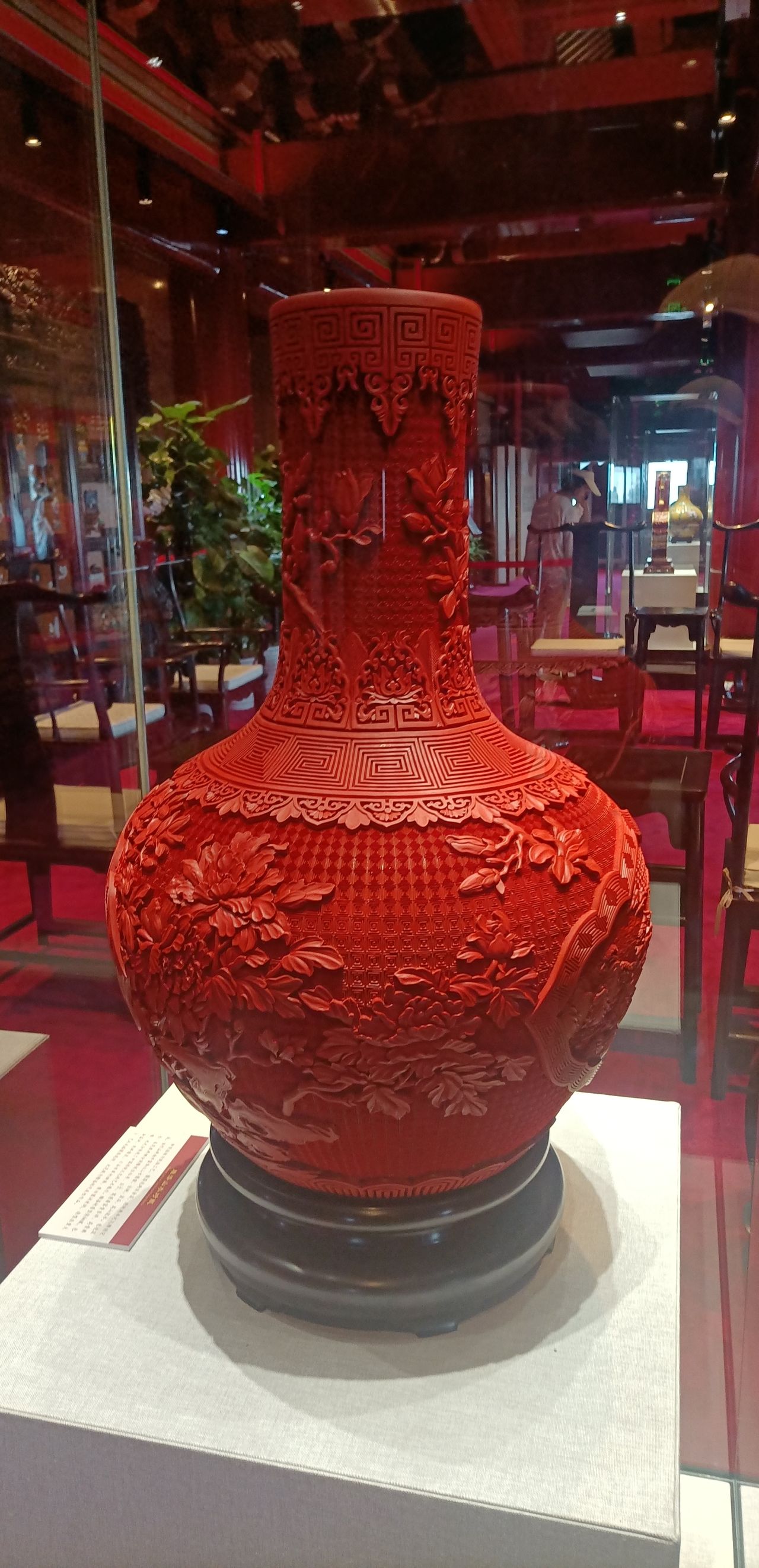 Photo by Zhengyangmen Arrow Tower - Red Carved Porcelain Vase Exhibit