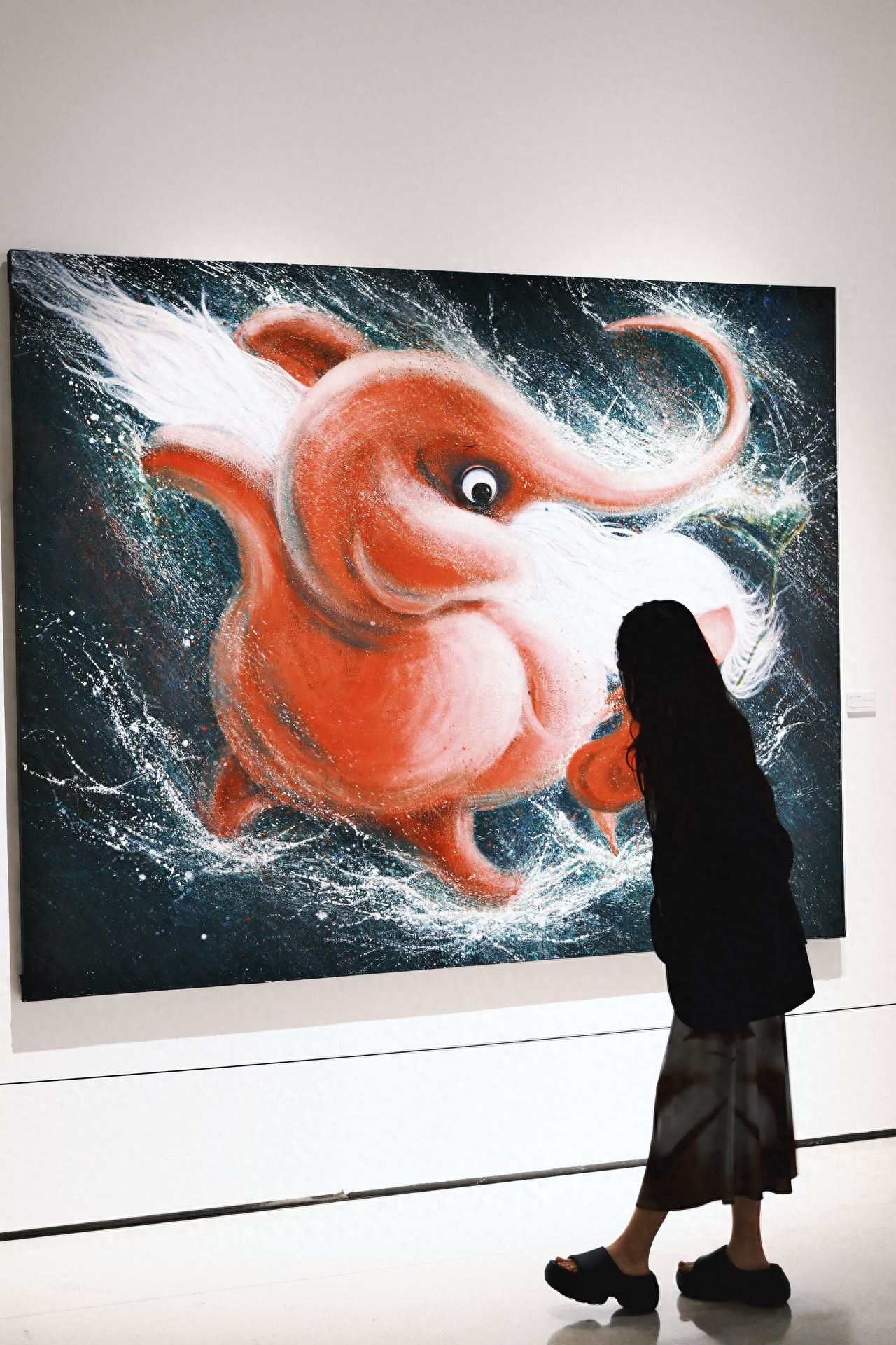 Photo by Beijing Times Art Museum - Red Elephant Hanging Painting