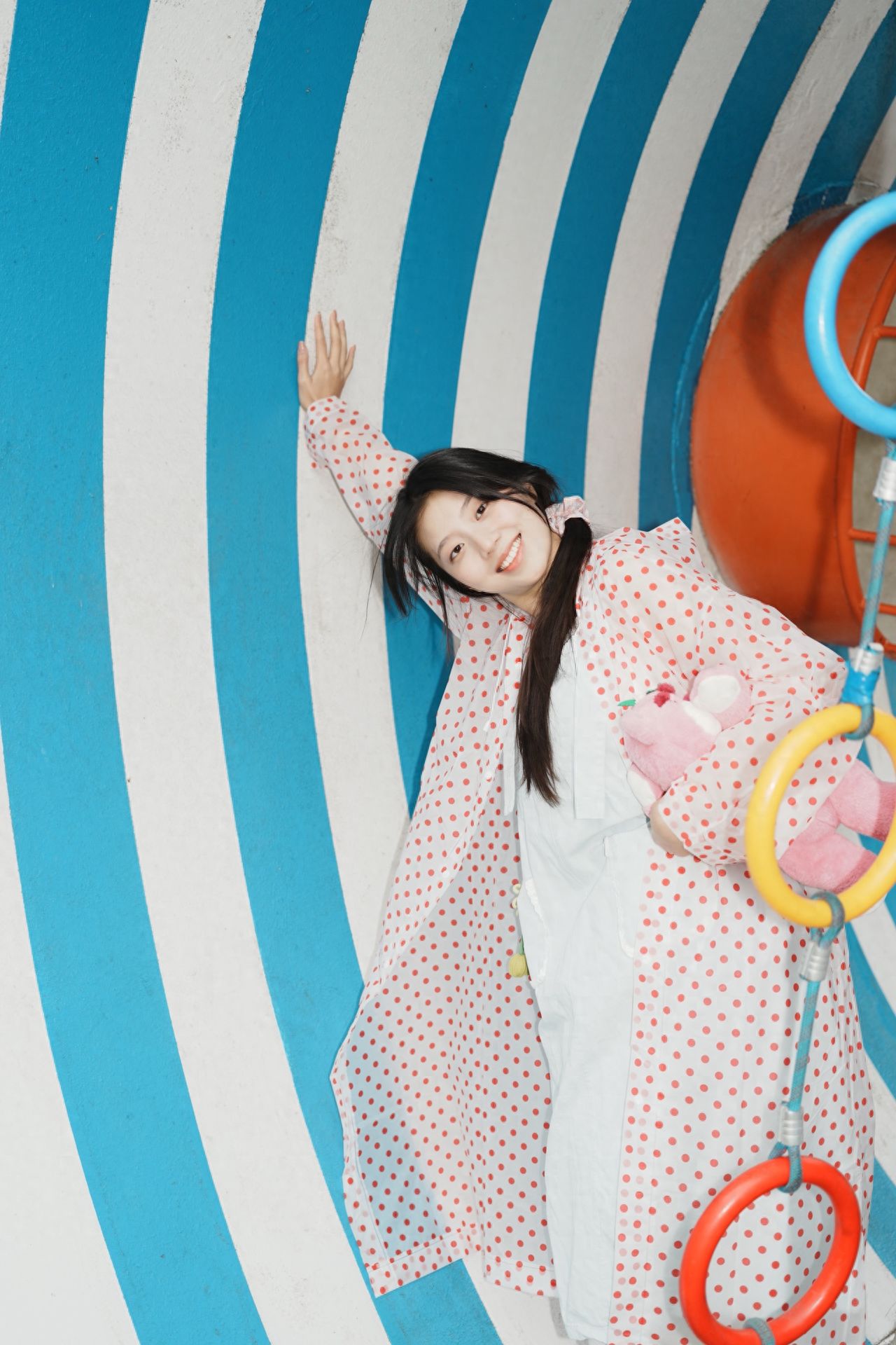 Photo by Sun Palace Park - Take a photo with the blue and white striped background.