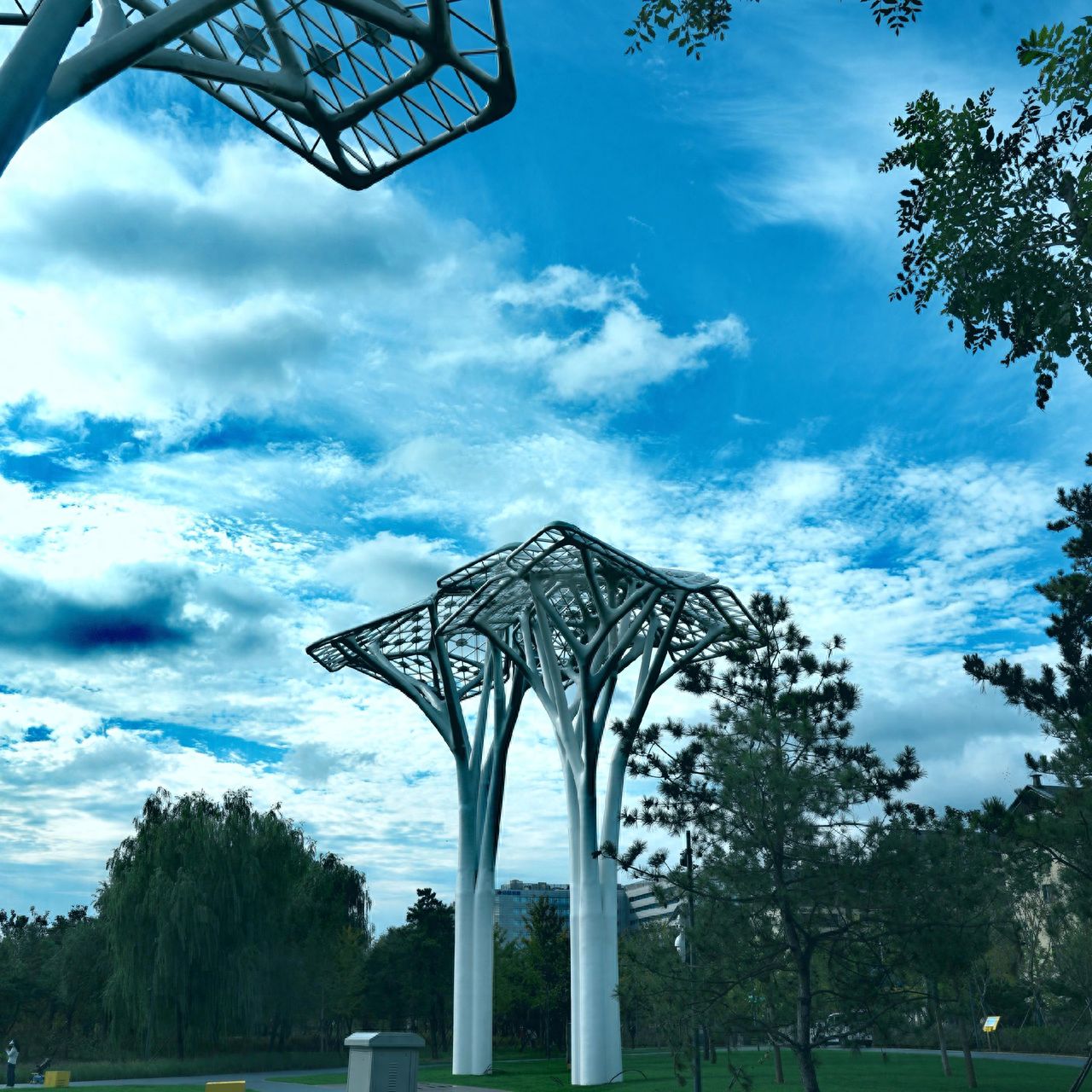 Photo by Wenyu River Park - White Structural Frame Installation