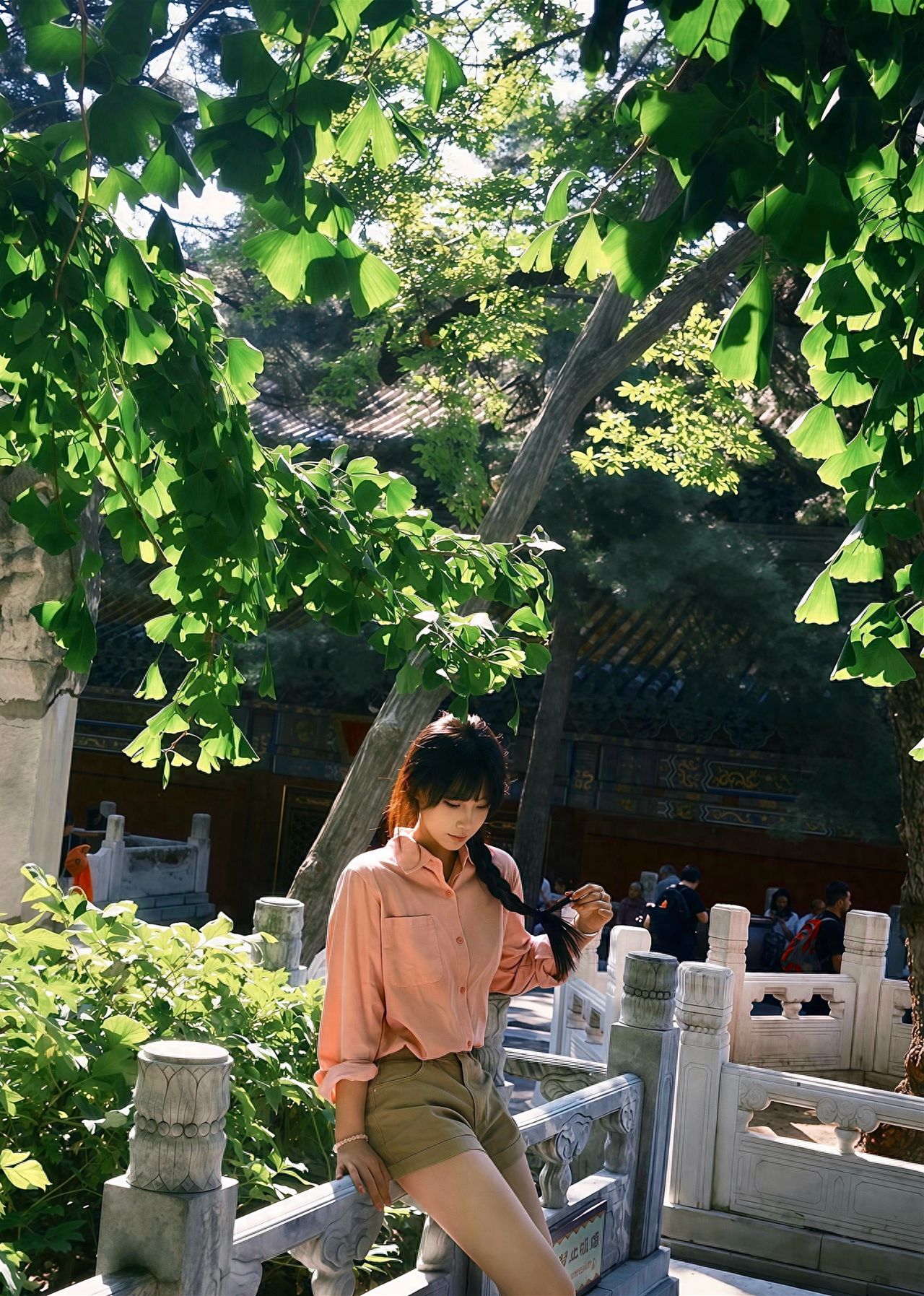 Photo by Tanzhe Temple - Take a photo with the courtyard stone railings and ancient architecture.