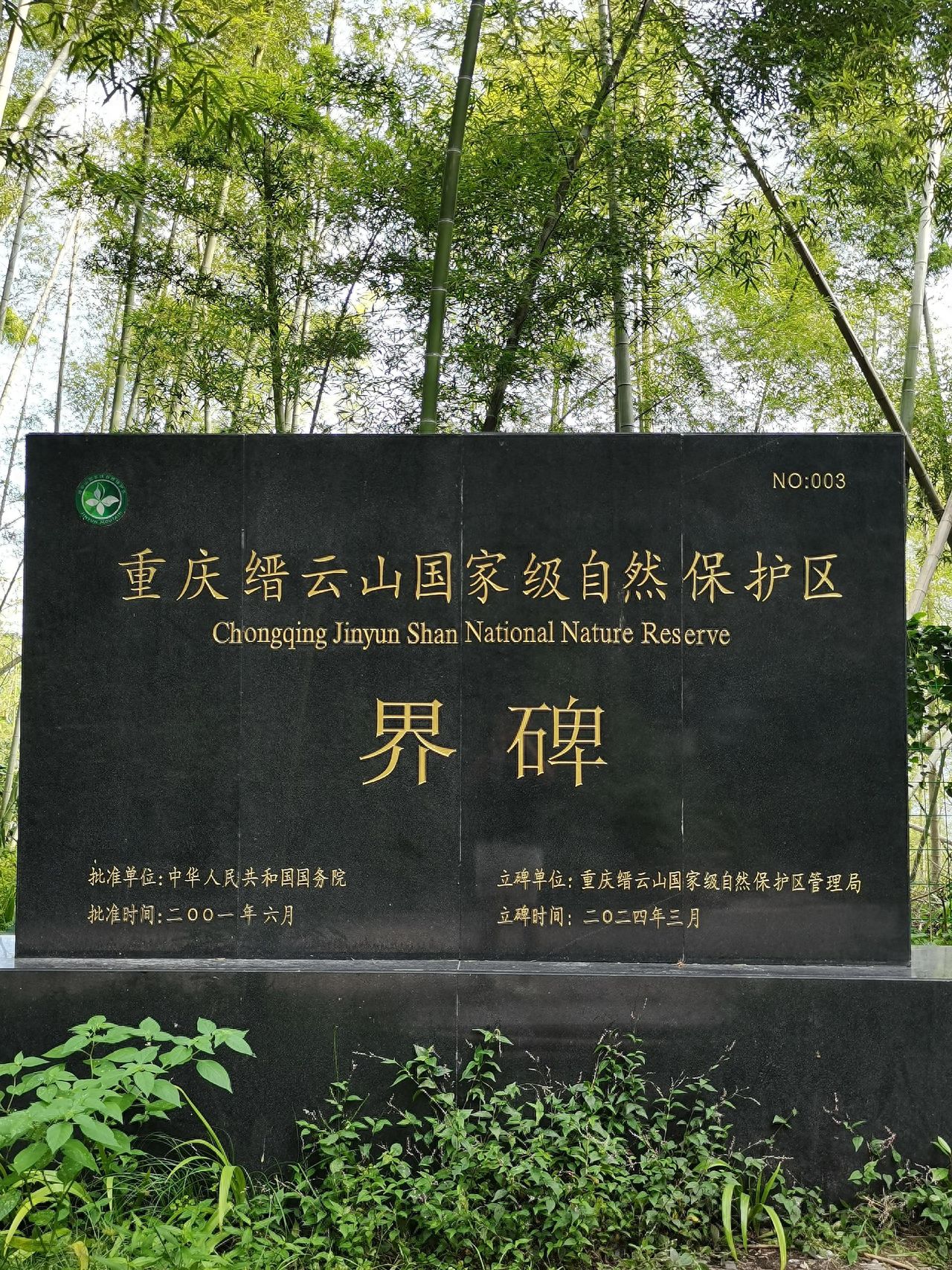 Photo by Jinyun Mountain – Reserve Boundary Stone & Bamboo Forest  