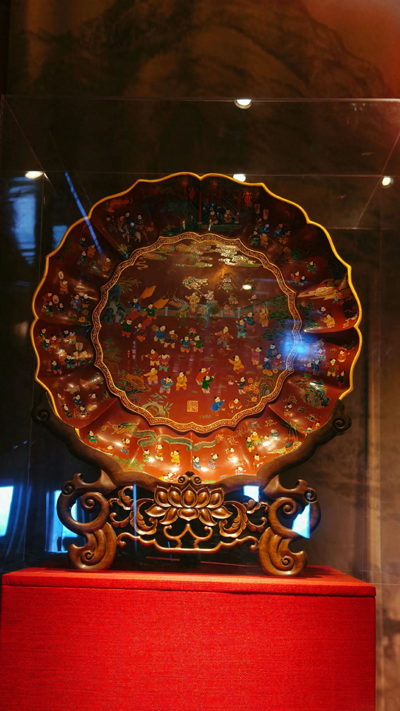 Photo by Beijing Zhengyangmen Museum - Red Porcelain Plate Exhibit