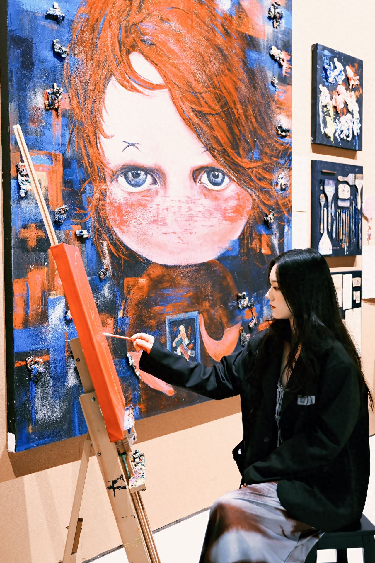 Photo by Beijing Times Art Museum - Big-Headed Doll Paintings