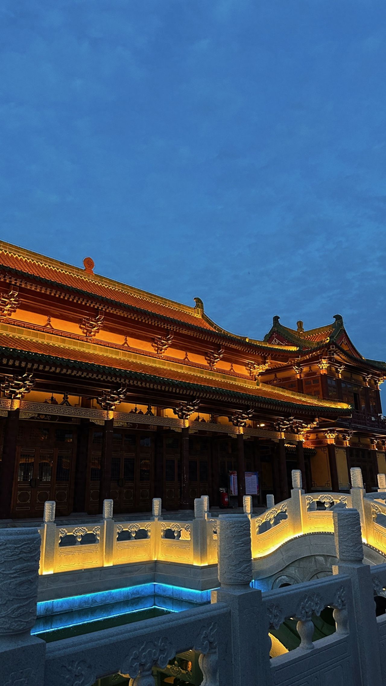 Photo by Beijing Huguo Temple - Night photography of the architectural complex and stone bridge.