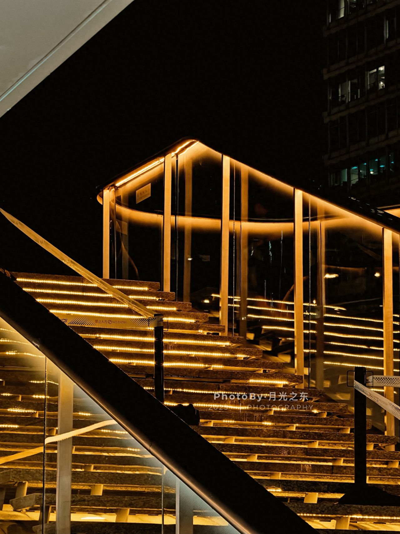 Photo by Beijing Wangjing SOHO - Illuminated Staircase Night View