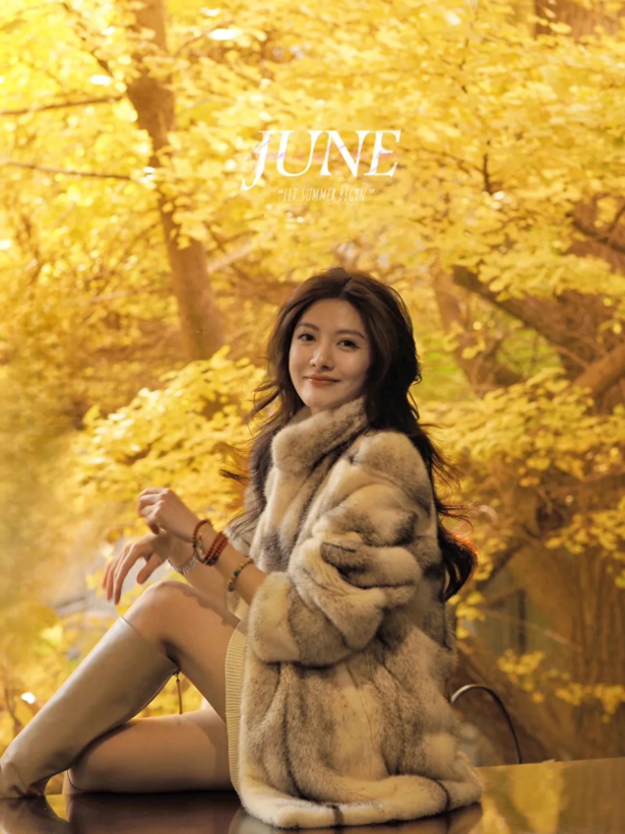 1. Positioning Perspective: The photographer should stand at a certain distance from the subject and slightly higher, positioned diagonally in front of the person, using a combination of a downward and level angle.

2. Frame Composition: The person is the absolute main subject, located at the center of the frame. The person's fur tone contrasts harmoniously with the golden background leaves.

3. Lens Recommendation: Using a medium telephoto lens can compress space, making the background leaves appear more compact, forming a beautiful background curtain.

Shooting Time: Avoid the morning when there are the most people and the light is the best. Before 4 PM in the afternoon, there are relatively fewer people.