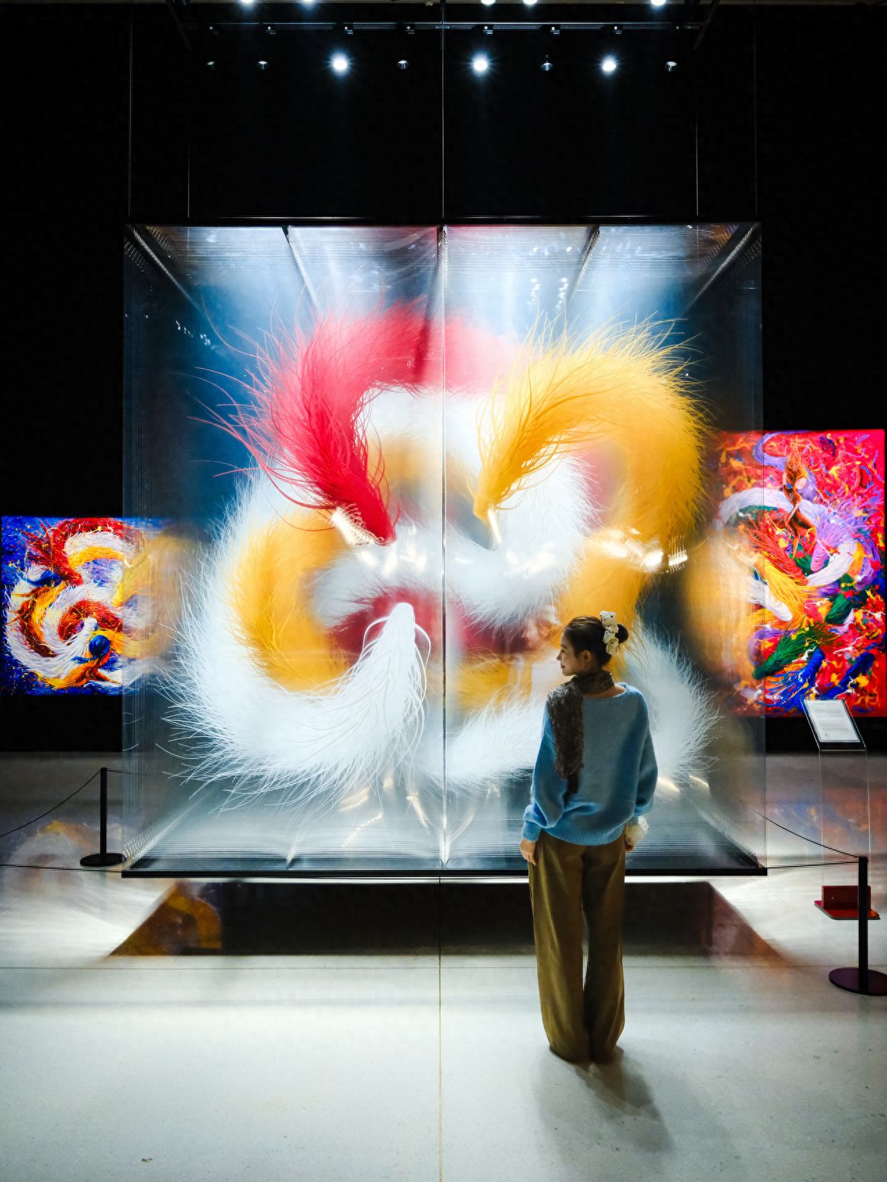 Photo by Beijing Times Art Museum - Feathered Dragon-shaped Glass Installation